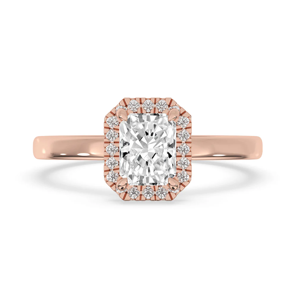 Radiant Engagement Ring with Elegant Halo Style