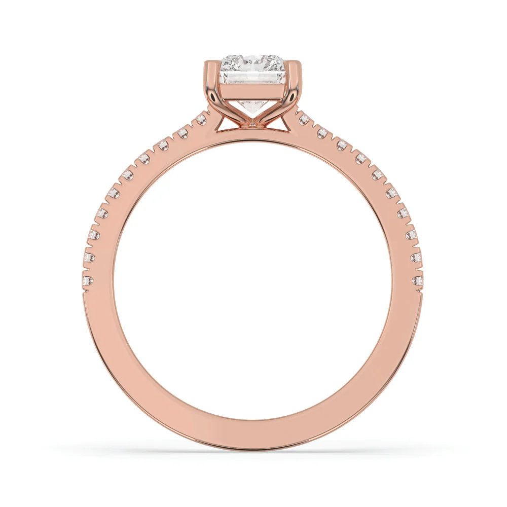 Radiant Engagement Ring With Pave Diamonds - Image 3