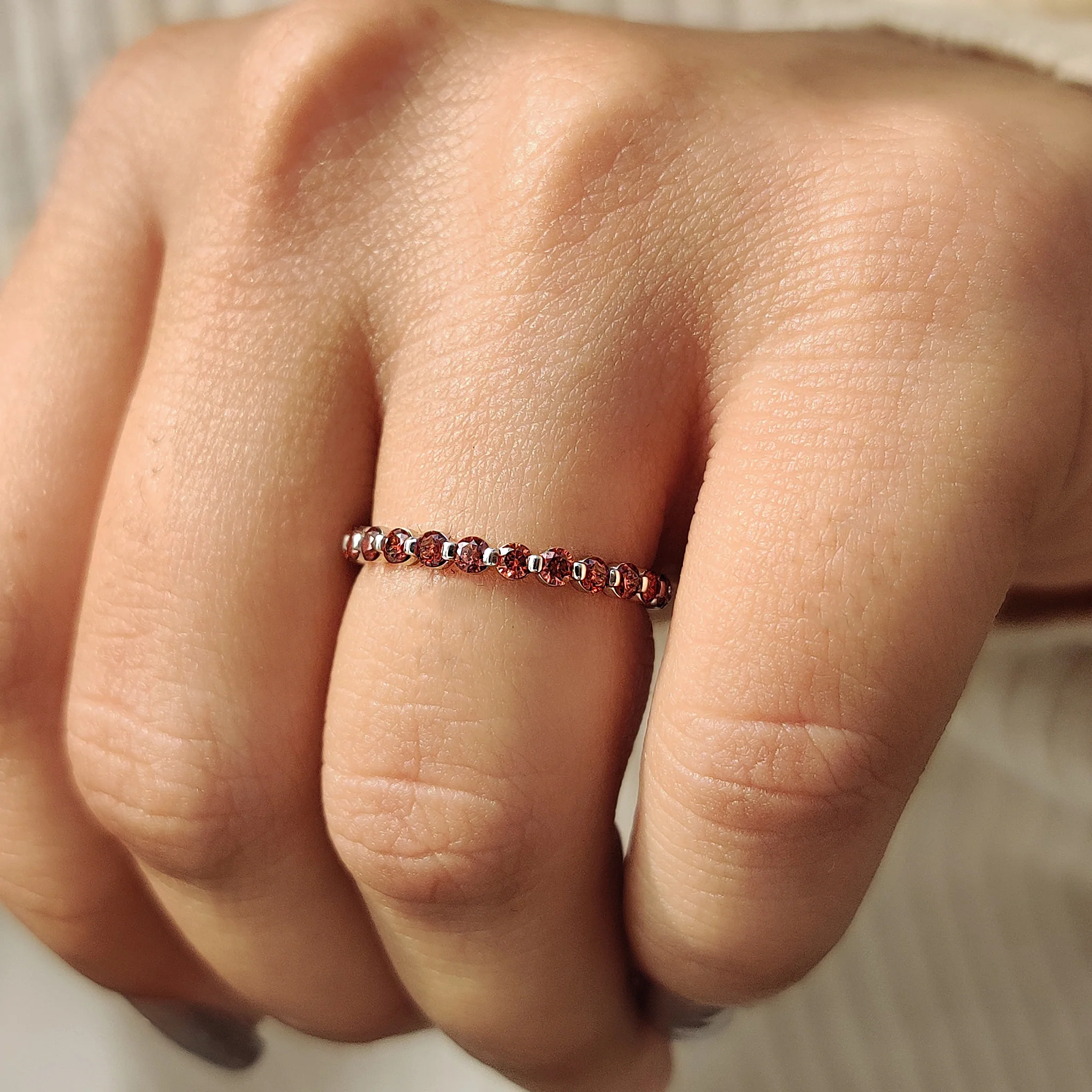 Red Diamond Wedding Band In Eternity Style - Image 9