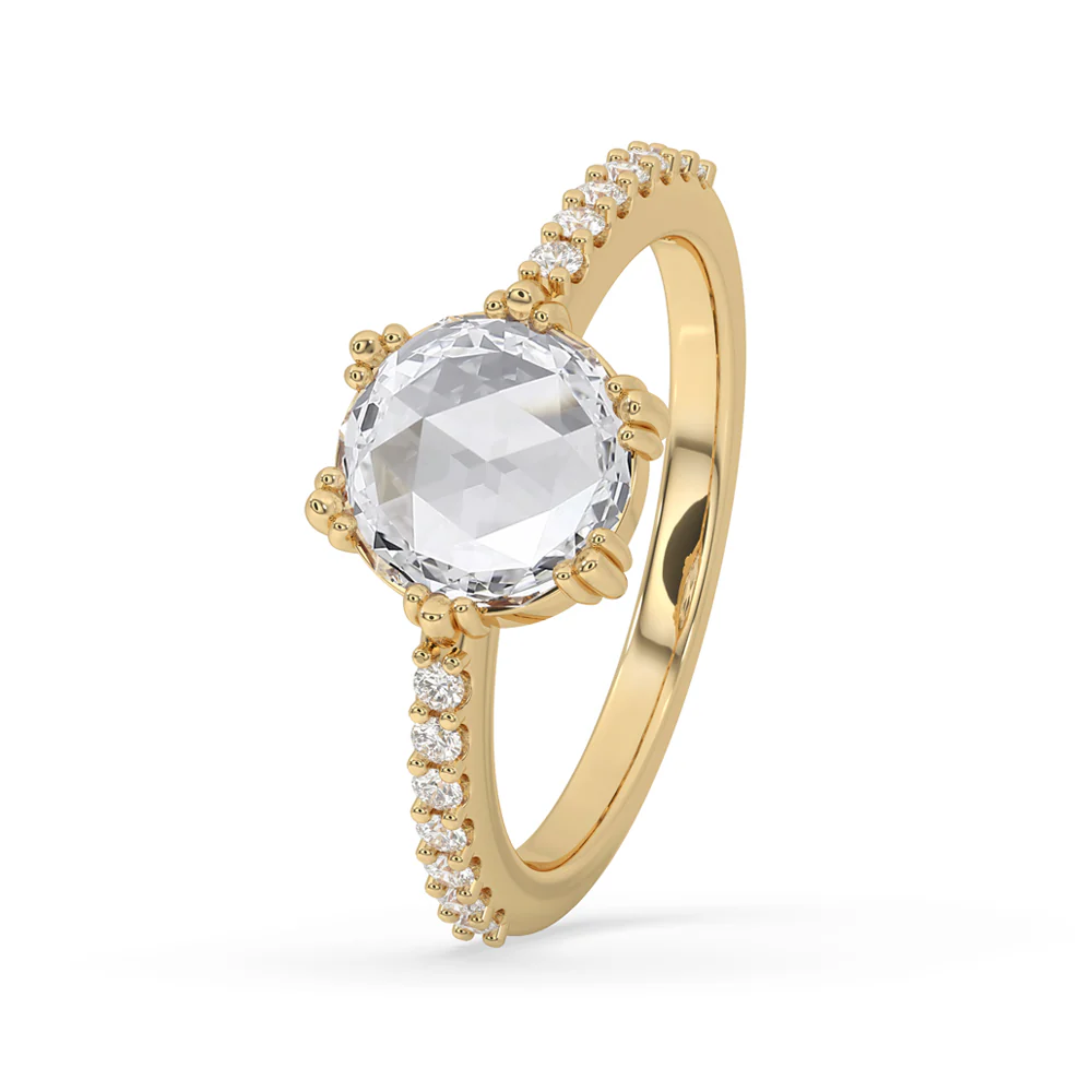 Rose Cut Diamond Ring - pave setting - Image 2