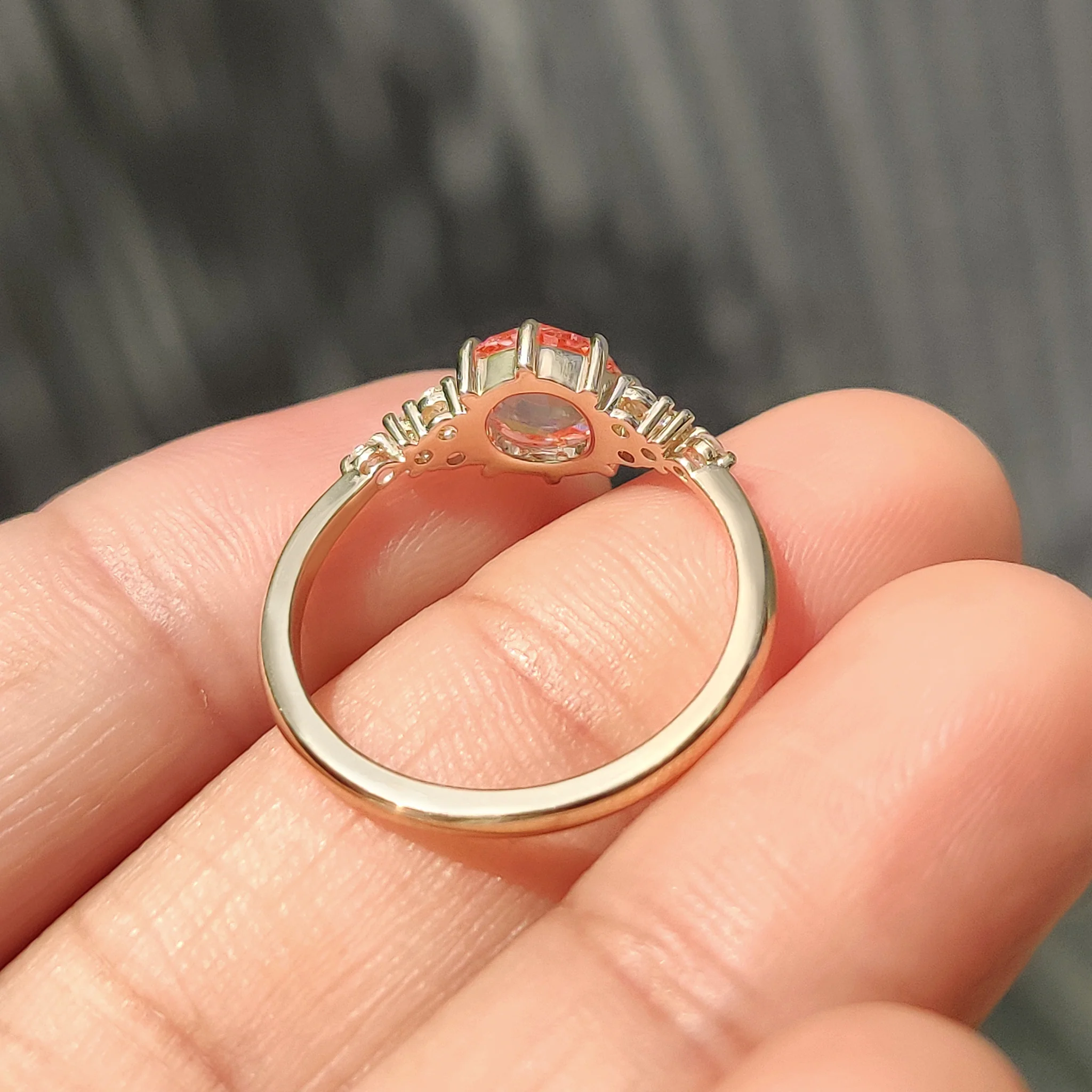 Rose Cut Pink Diamond Engagement Ring With Muse Setting - Image 4