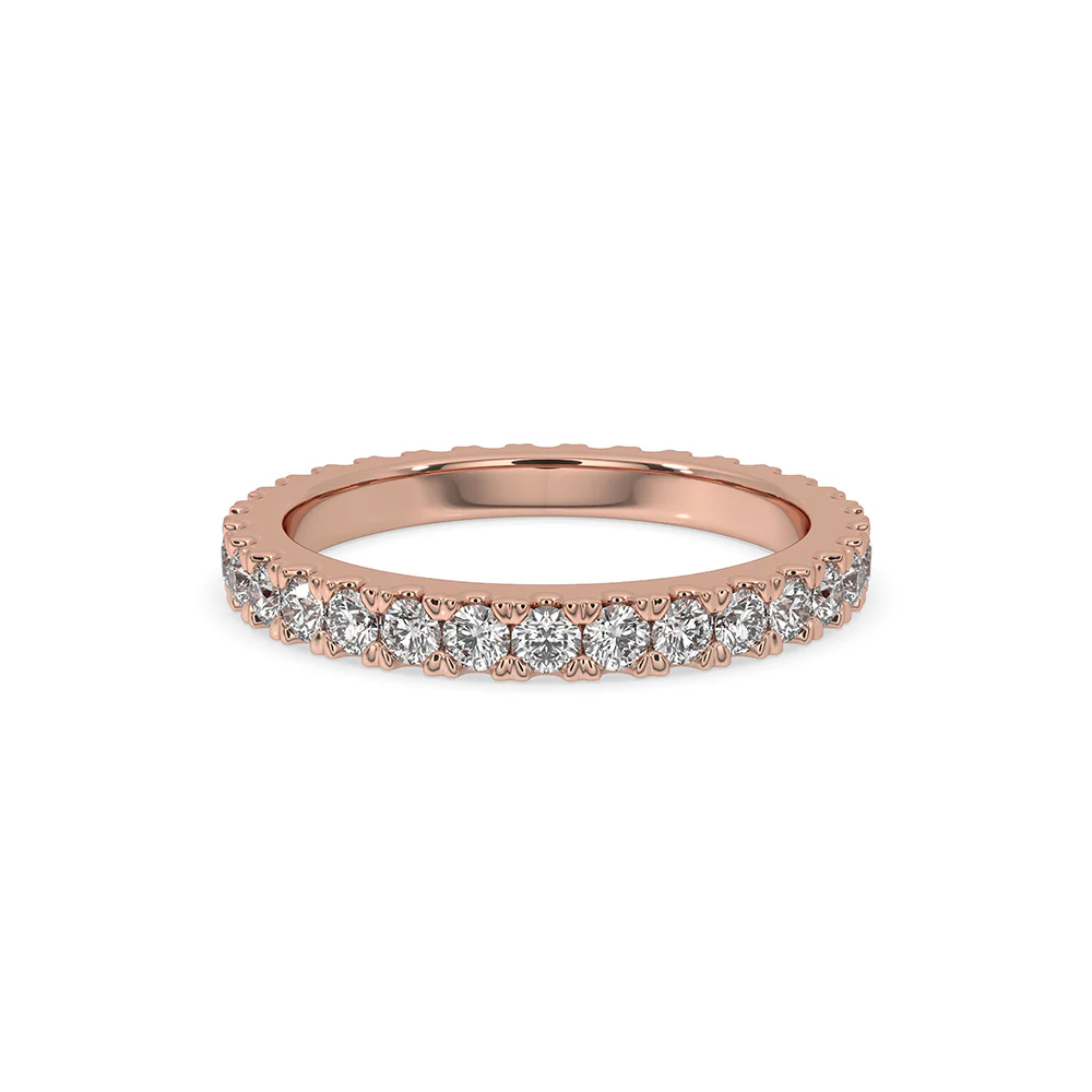 Rose Gold Diamond Eternity Band With Round Cut