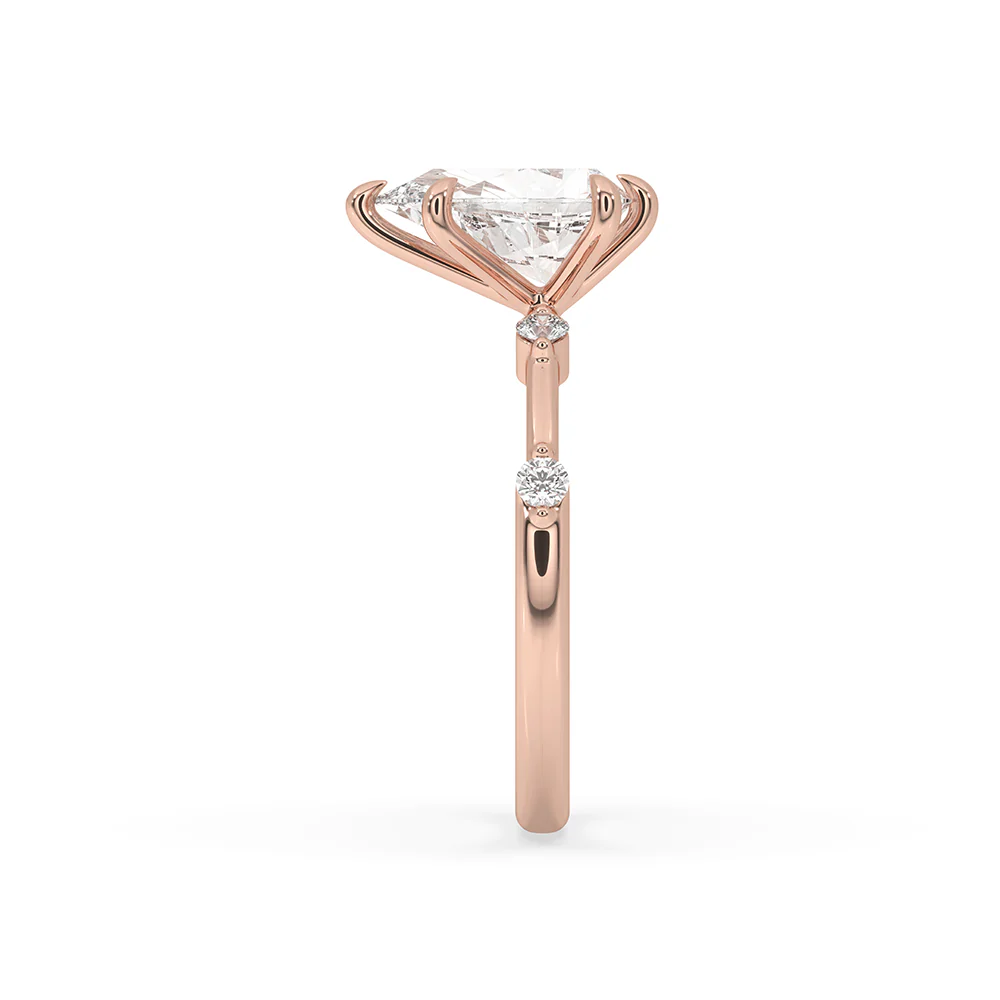 Rose Gold Pear Cut Diamond Ring - Image 4