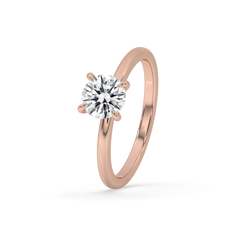 Rose Gold Round Cut Engagement Ring - Image 3