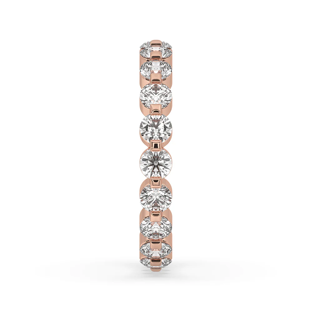 Rose Gold Round Diamond Eternity Band - Image 3