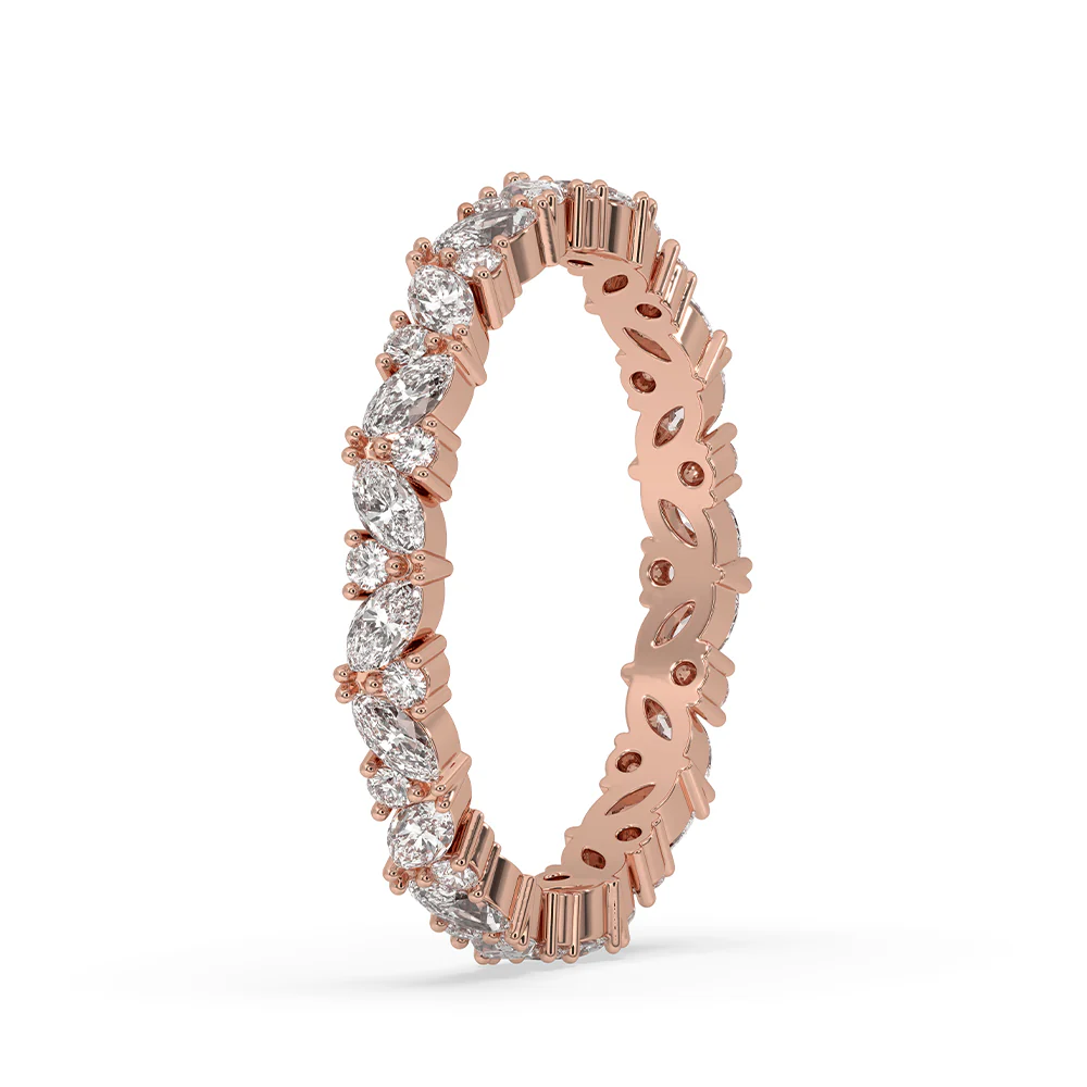 Round And Marquise Wedding Band - Image 4