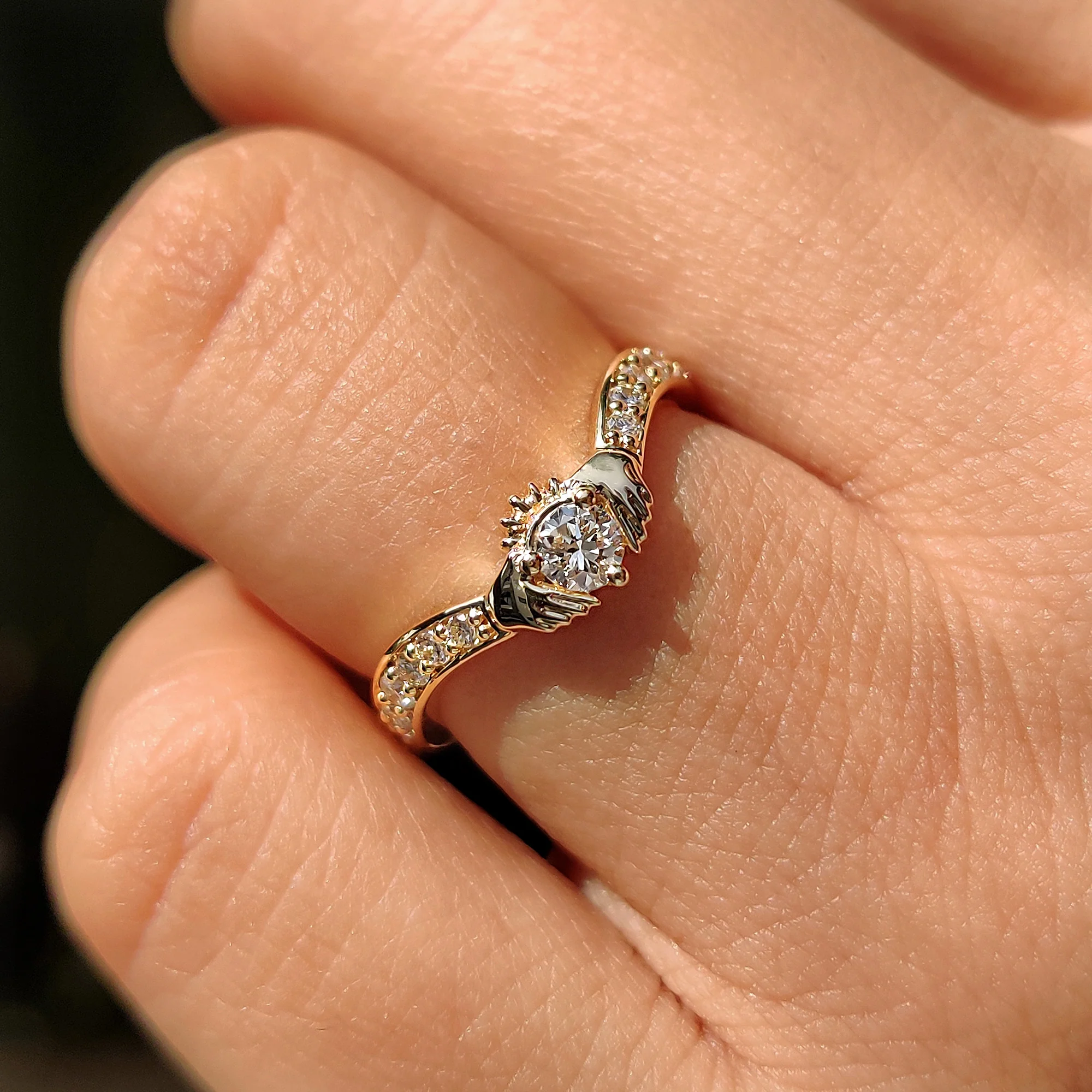 Round Cut Claddagh Engagement Ring - Image 2
