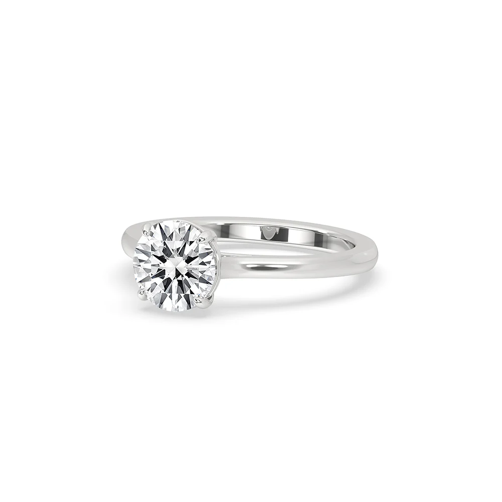 Round Cut Diamond Cathedral Setting Ring - Image 2