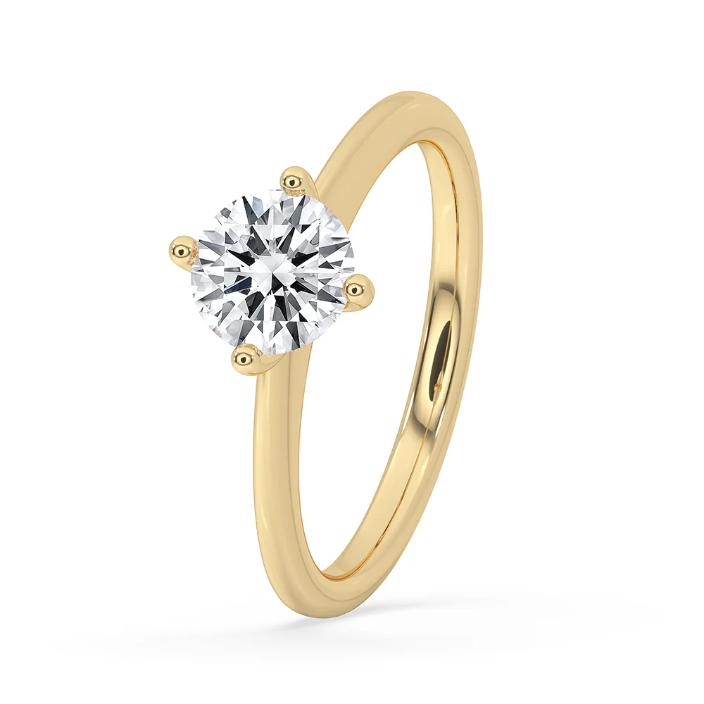 Round Cut Diamond Compass Prong Engagement Ring - Image 2
