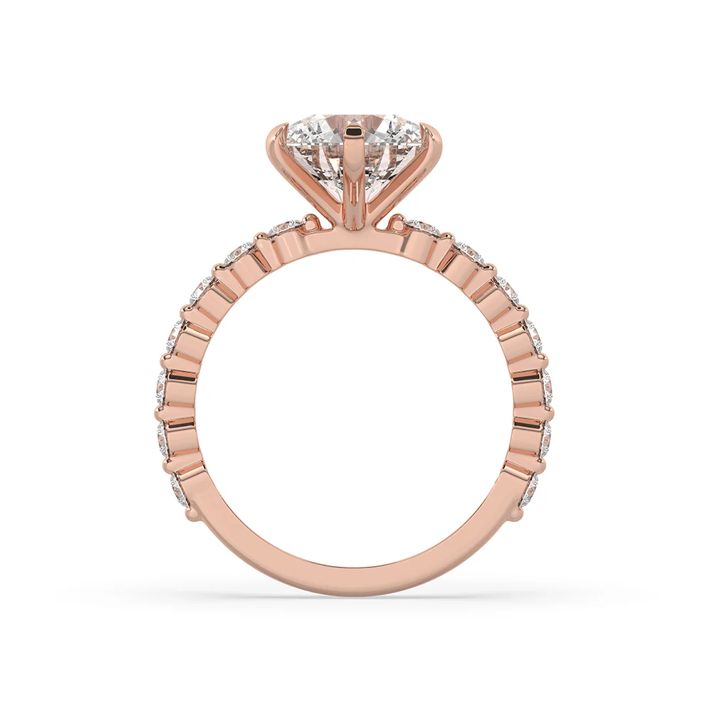 Round Cut Diamond Engagement Ring In Rose Gold - Image 4