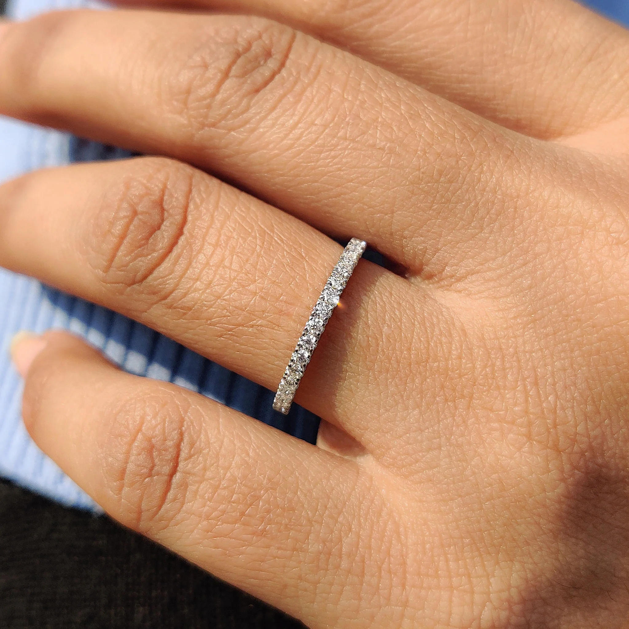 Round Cut Diamond Half Eternity Band - Image 2