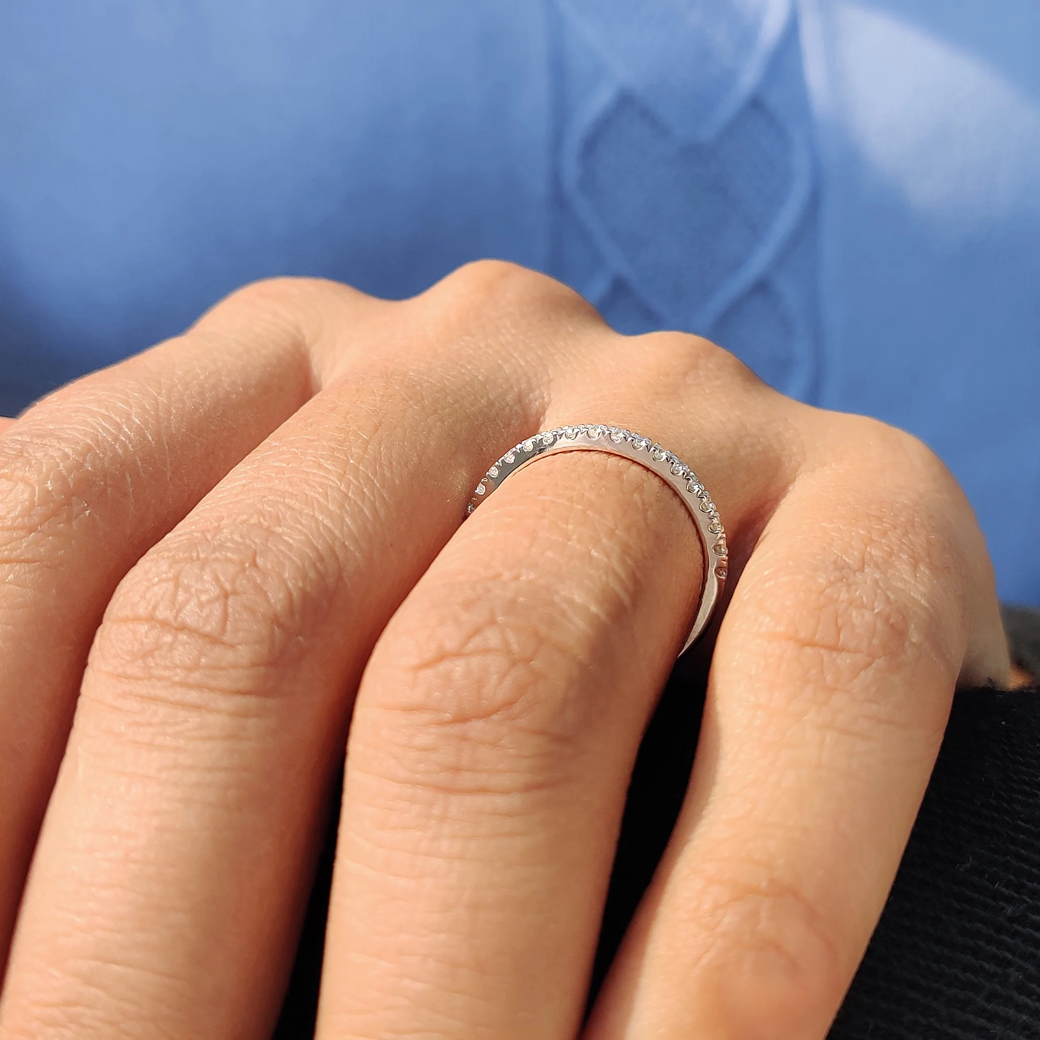Round Cut Diamond Half Eternity Band - Image 4