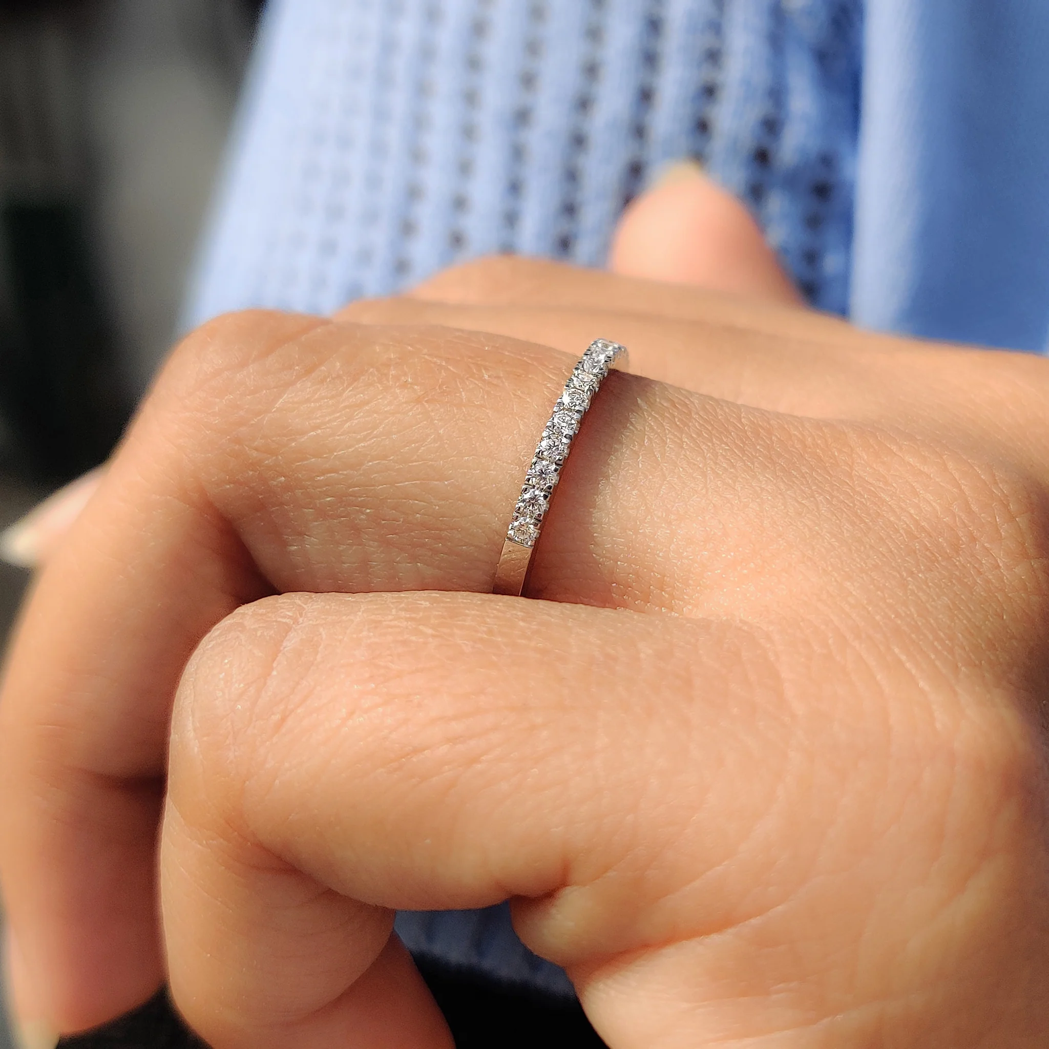 Round Cut Diamond Half Eternity Band - Image 6