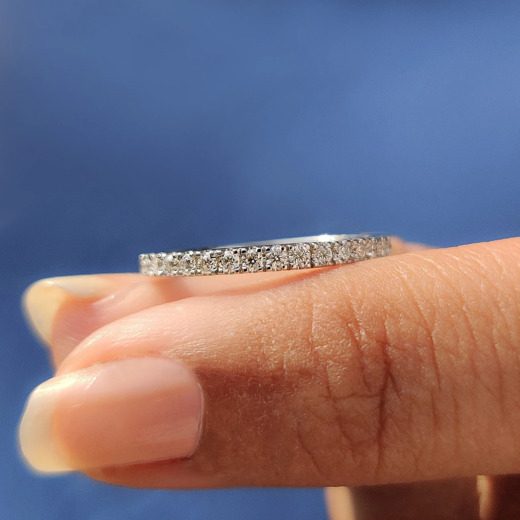Round Cut Diamond Half Eternity Band - Image 8