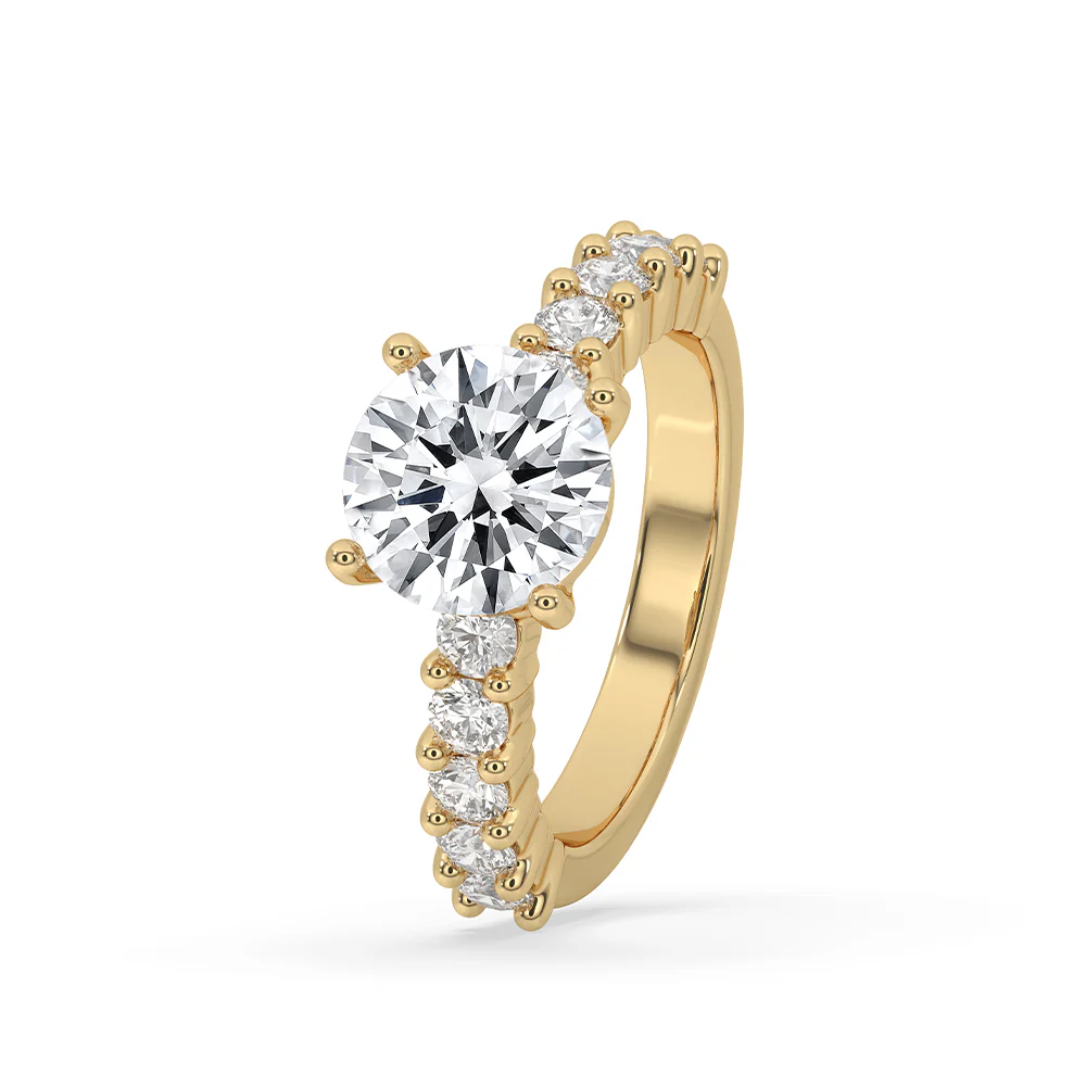 Round Cut Diamond Ring - Pave Style - Image 2