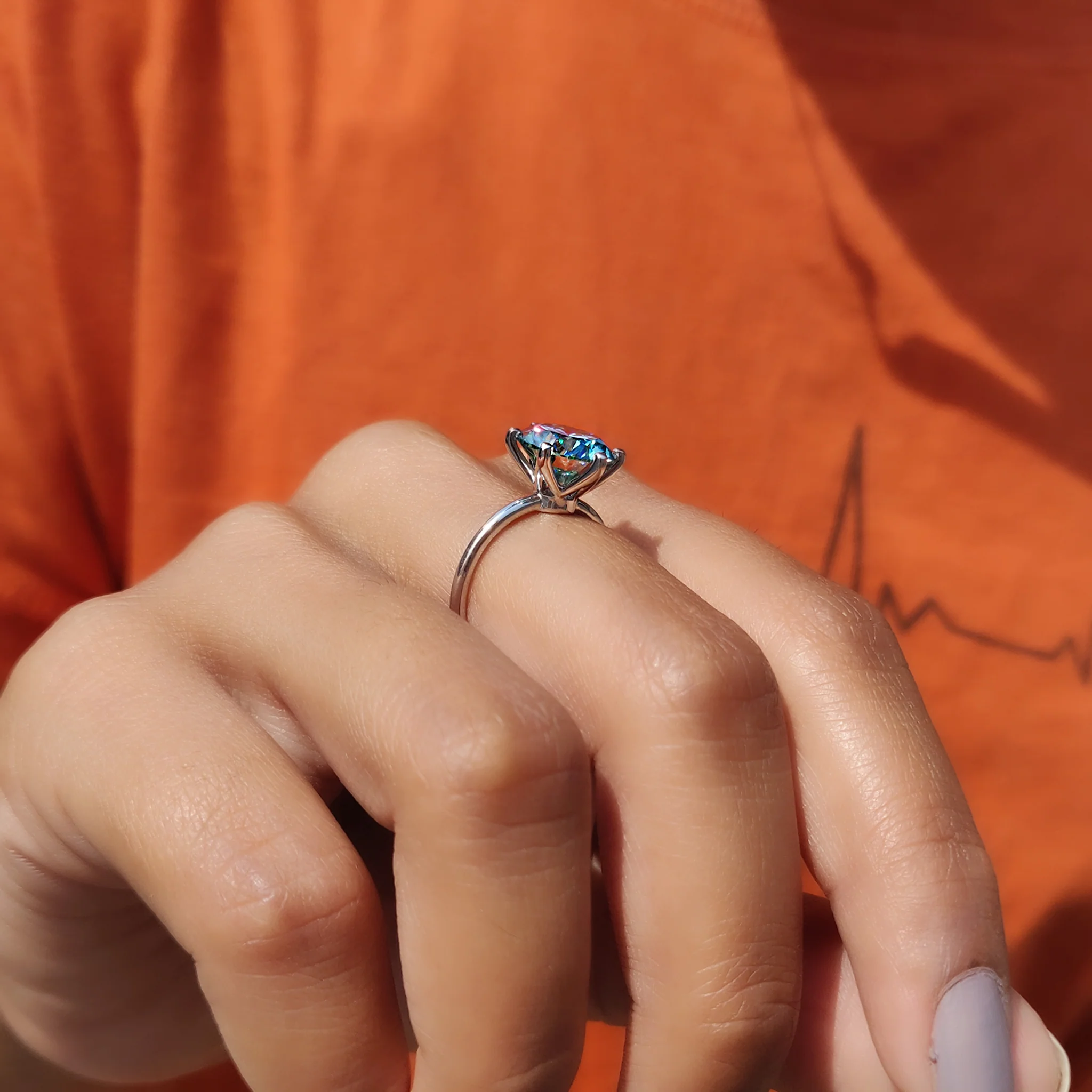 Round Cut Engagement Ring In Solitaire Style - Image 4