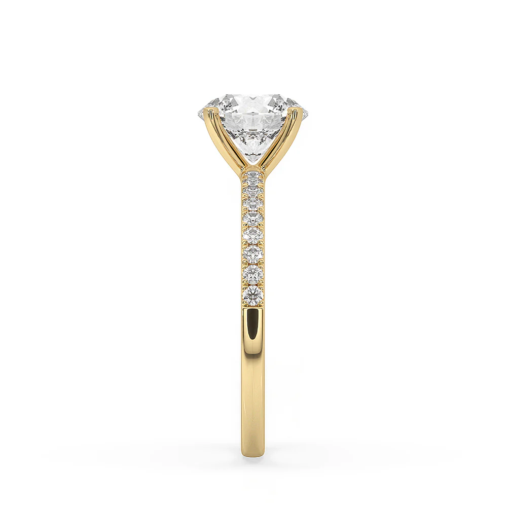Round Cut Engagement Ring In Pave Setting - Image 2