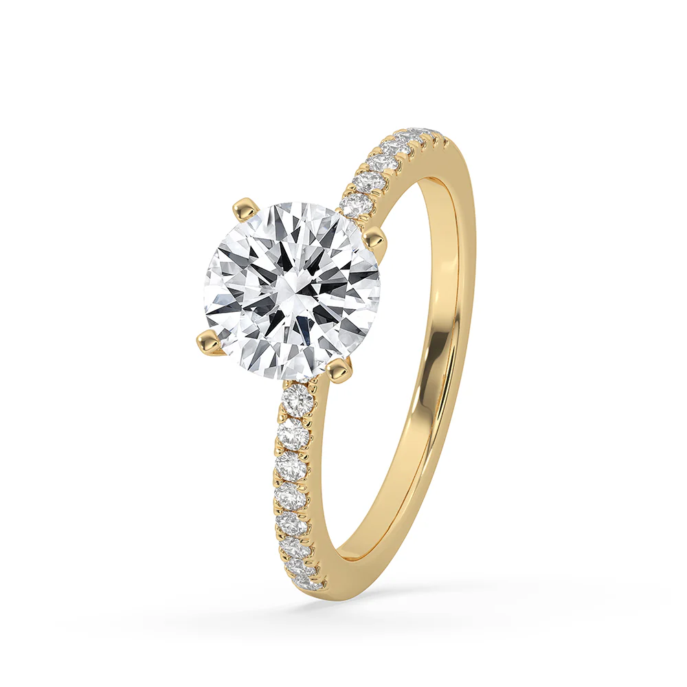 Round Cut Engagement Ring In Pave Setting - Image 3