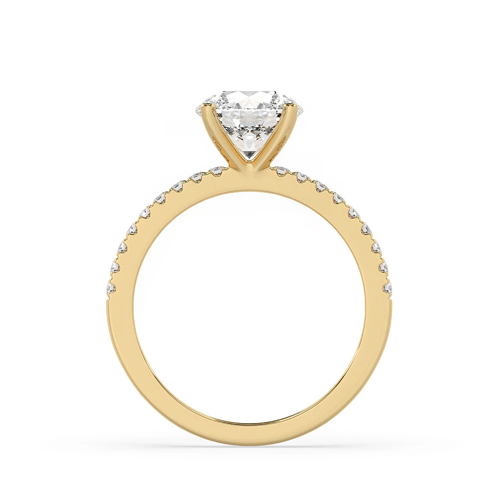 Round Cut Engagement Ring In Pave Setting - Image 4