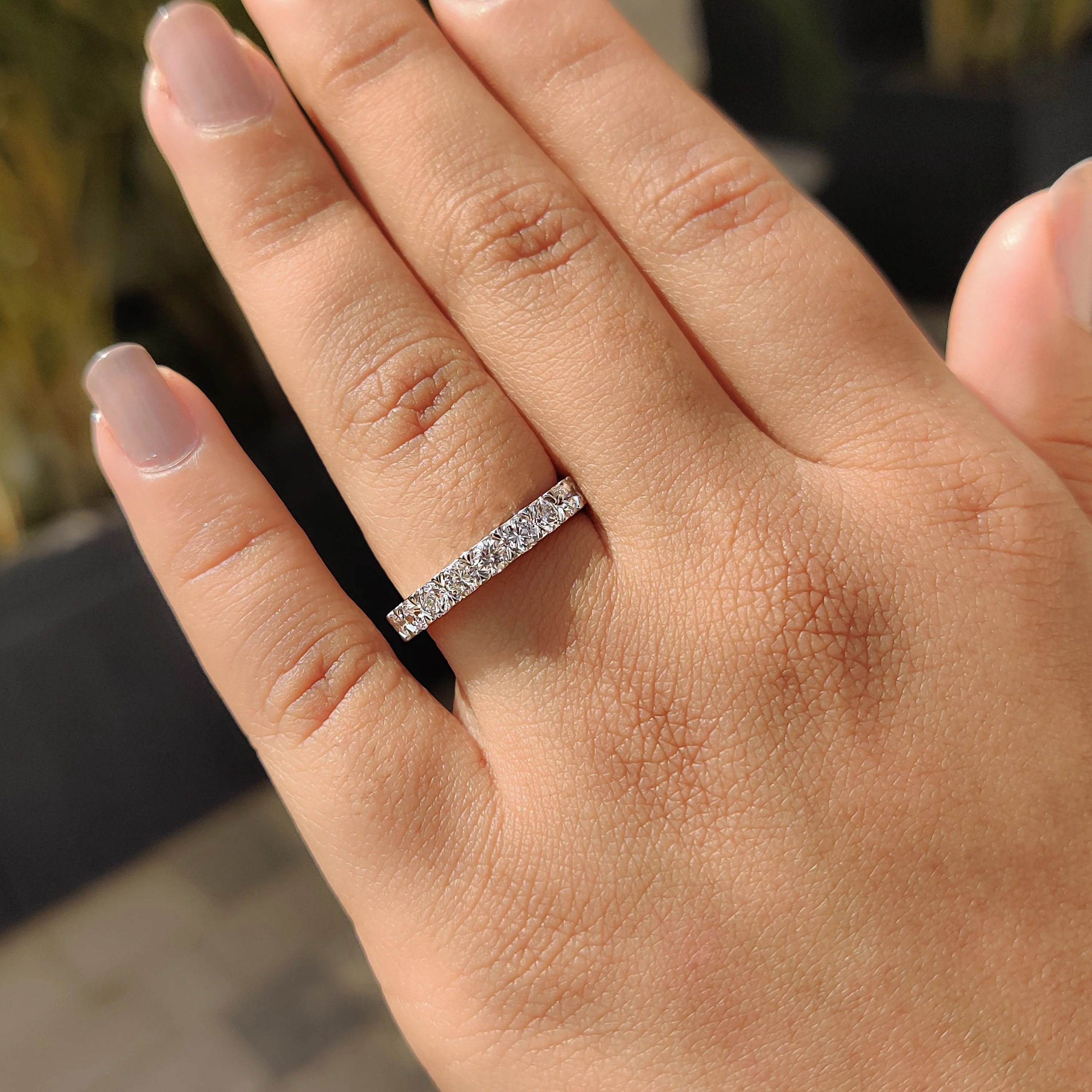 Round Cut Eternity Band In Secure Prong Setting - Image 6