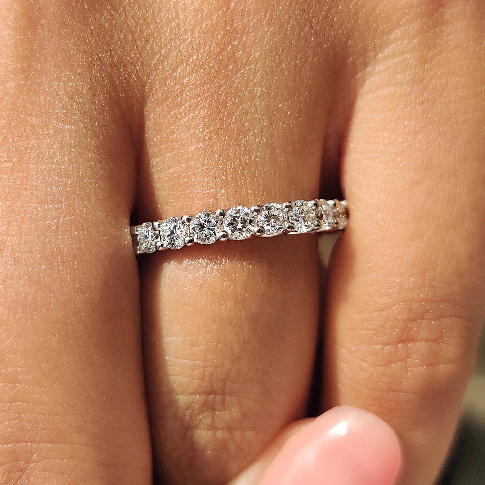Round Cut Full Eternity Band With Trellis Setting - Image 2