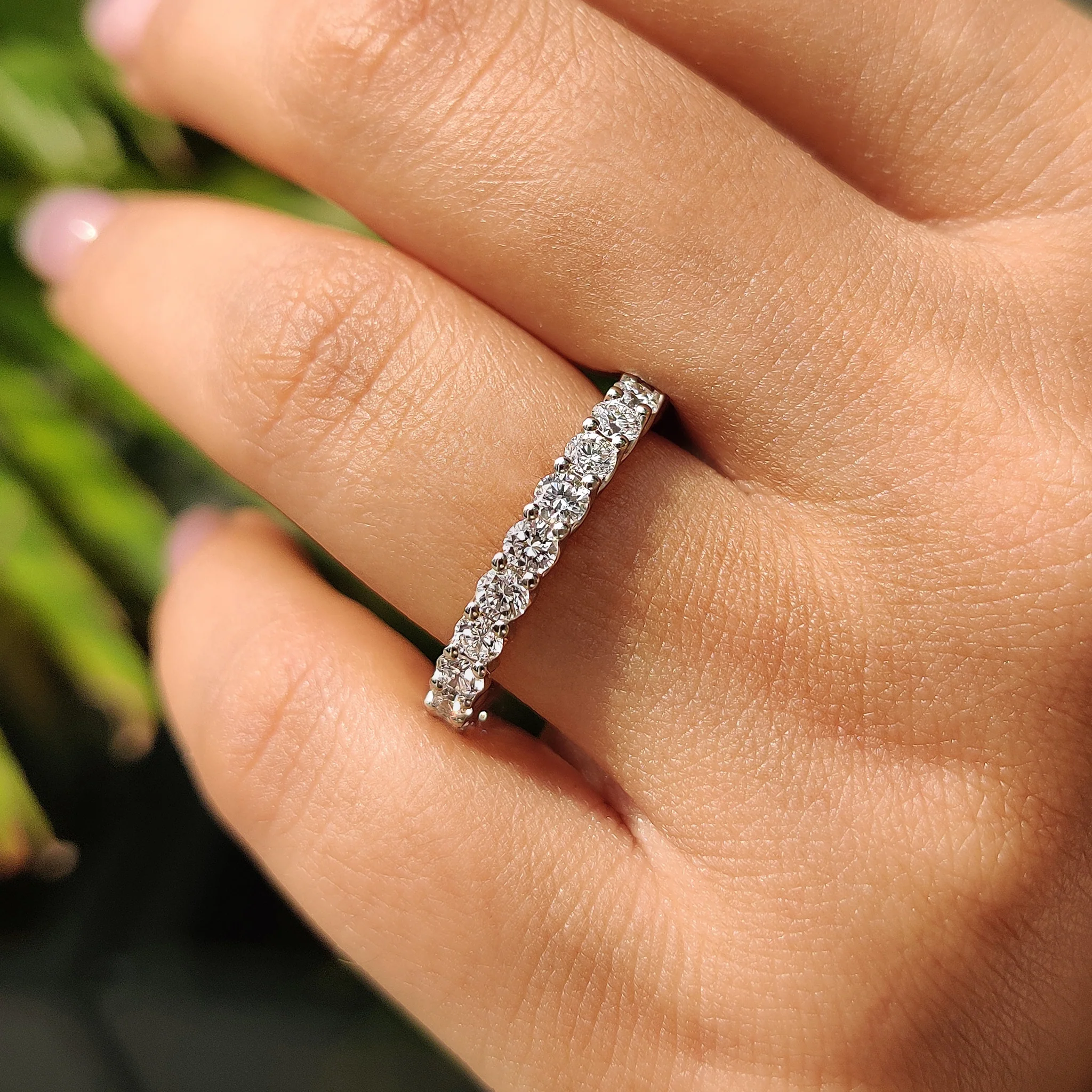 Round Cut Full Eternity Band With Trellis Setting - Image 8