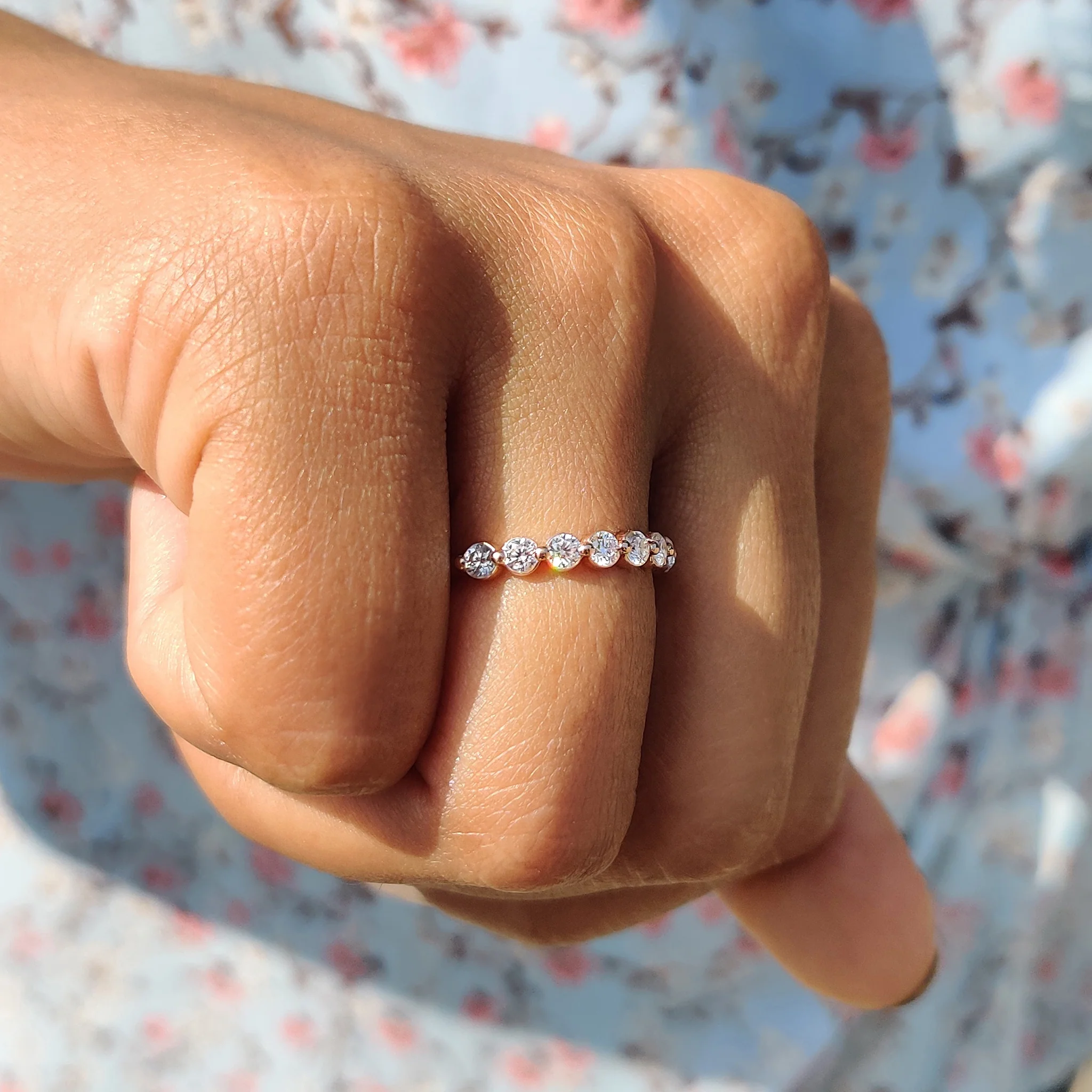 Half Eternity Band In Round Cut style - Image 7