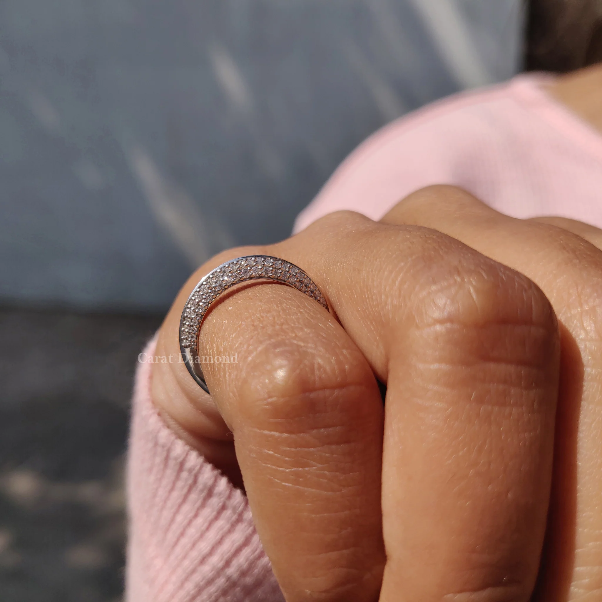 Round Cut Knife Edge Wedding Band - Image 3