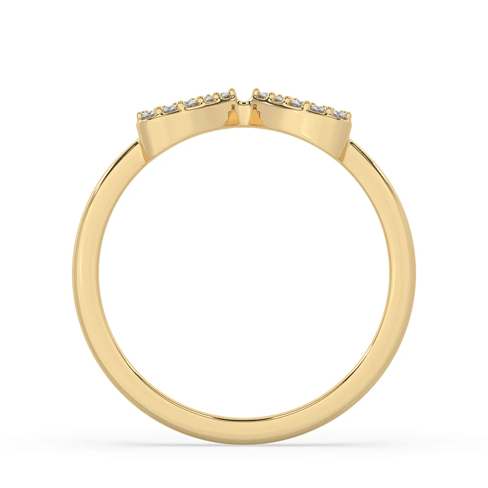 Round Cut Ring In Yellow Gold Finish - Image 4