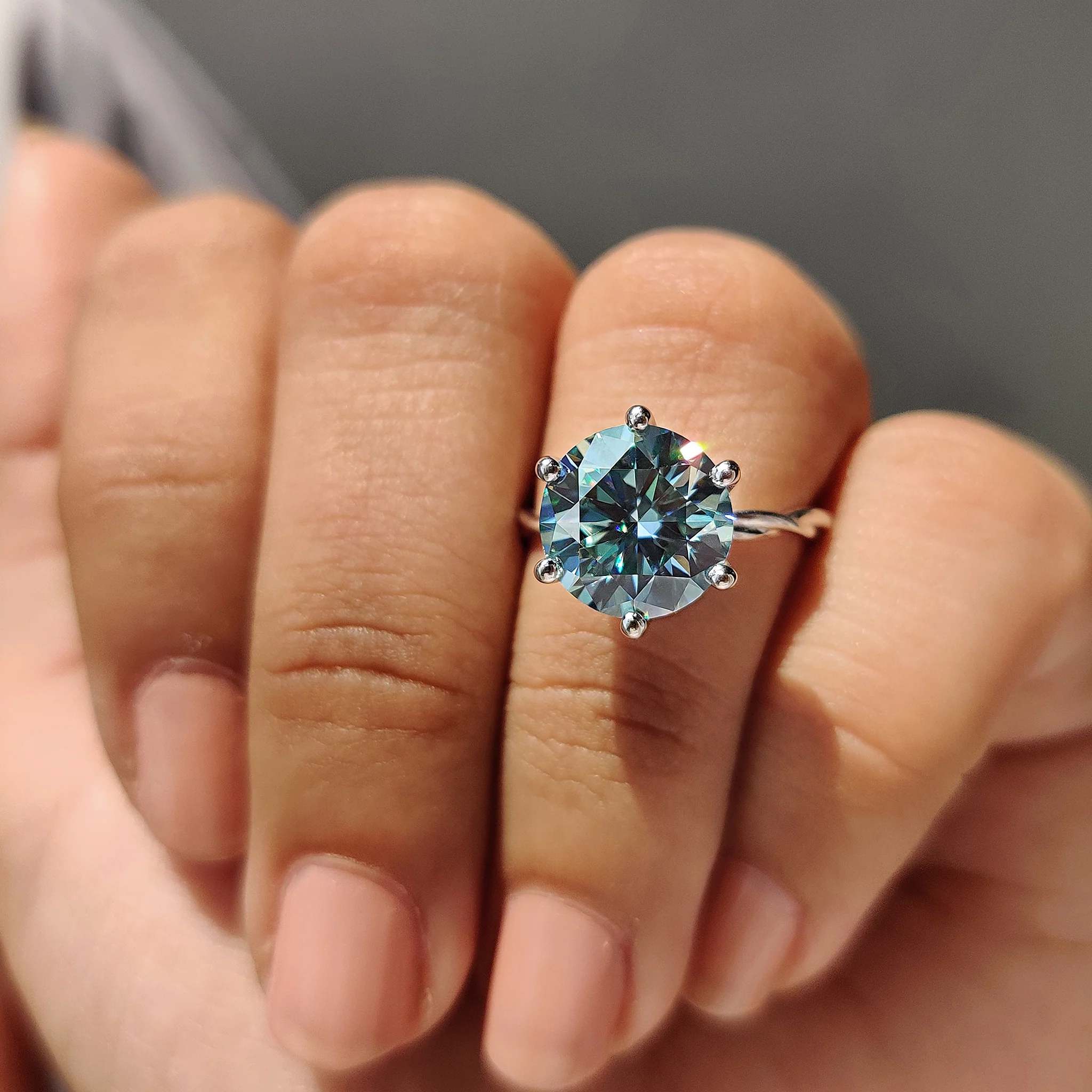 Round Cut Solitaire Ring With Twisted Side Band - Image 7
