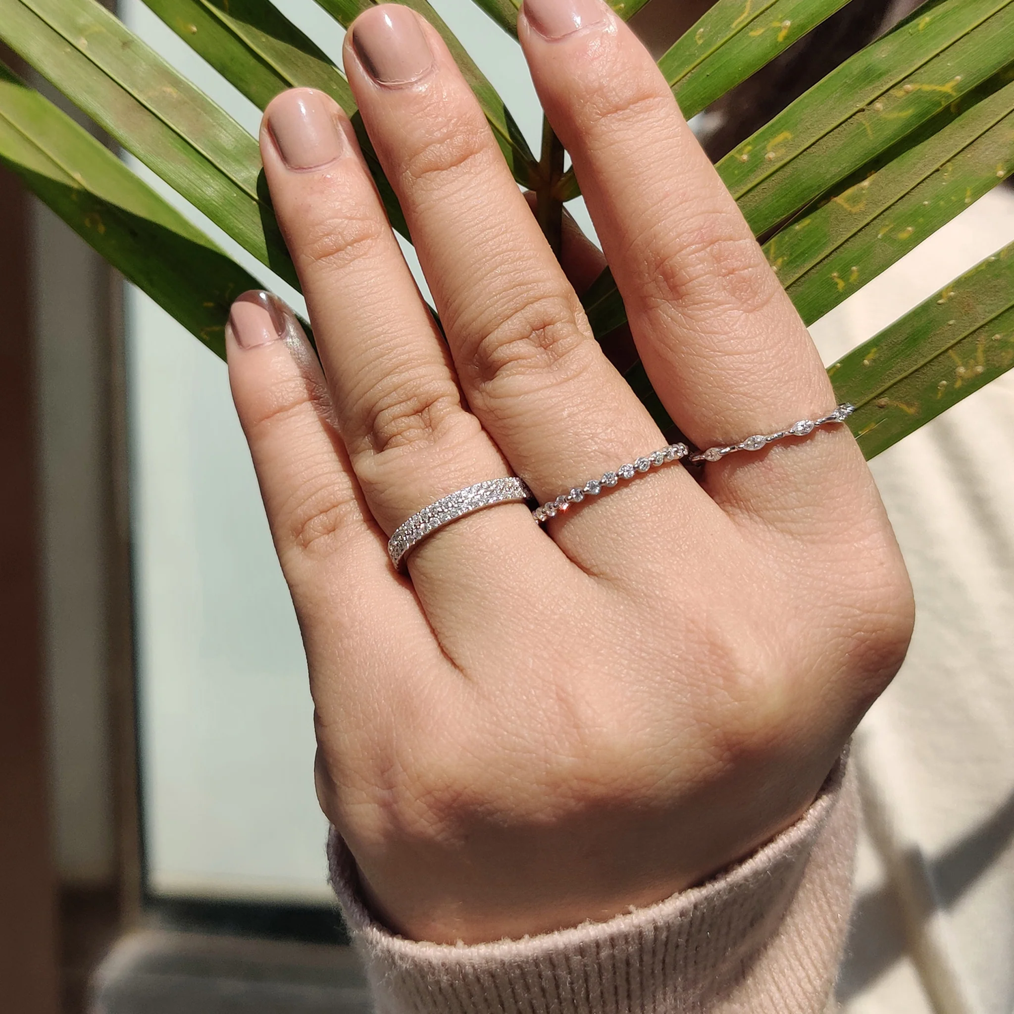 Round Cut Band In Half Eternity Setting - Image 10