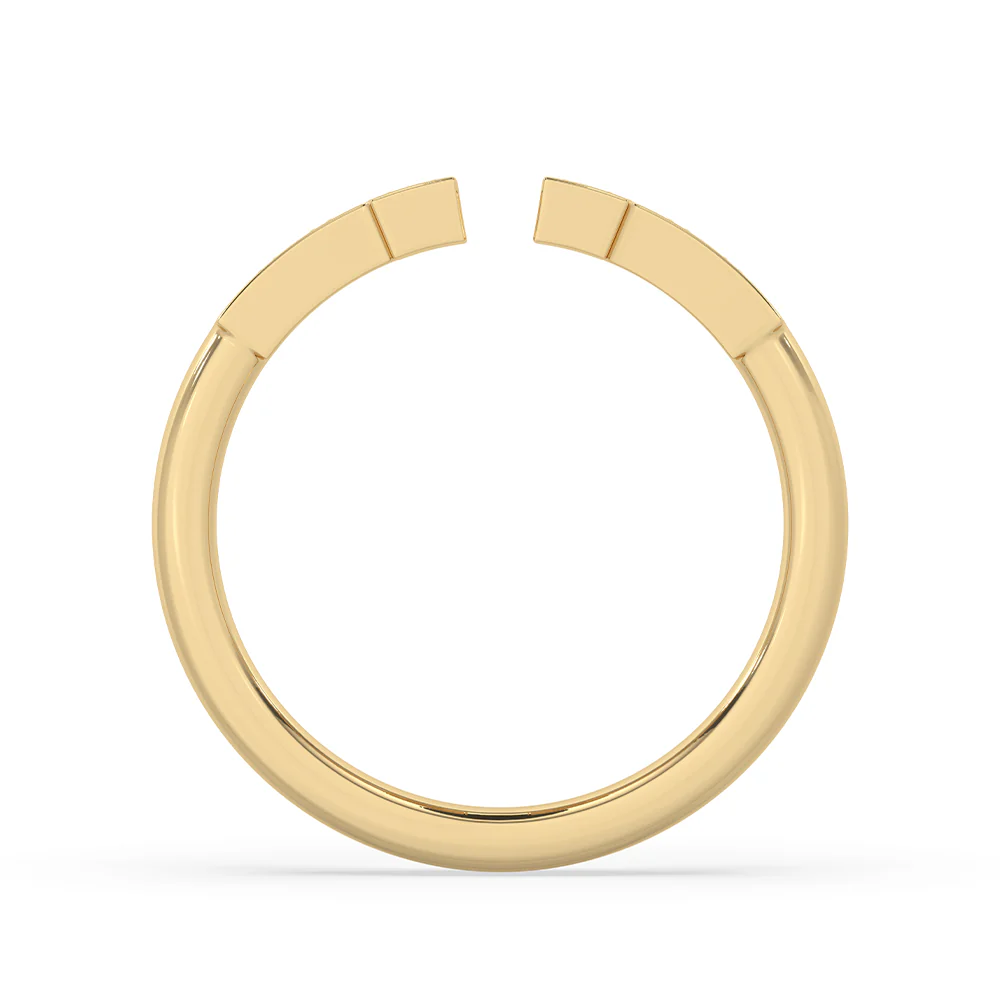 Round Cut Yellow Gold Diamond Wedding Band - Image 5