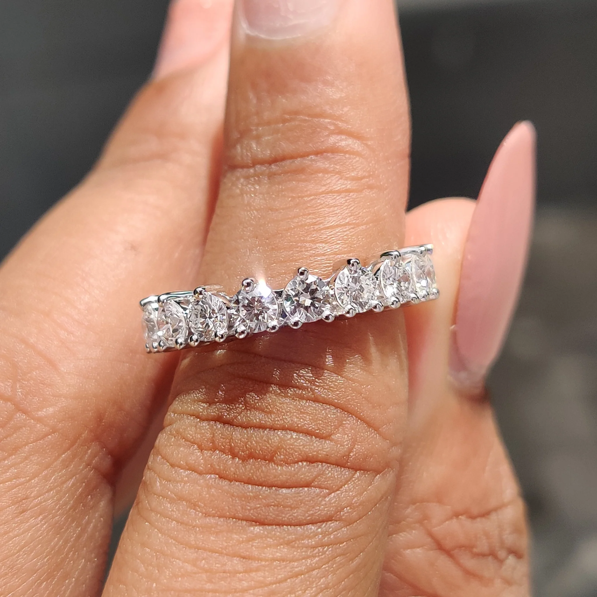 Round Diamond Band In Half Eternity