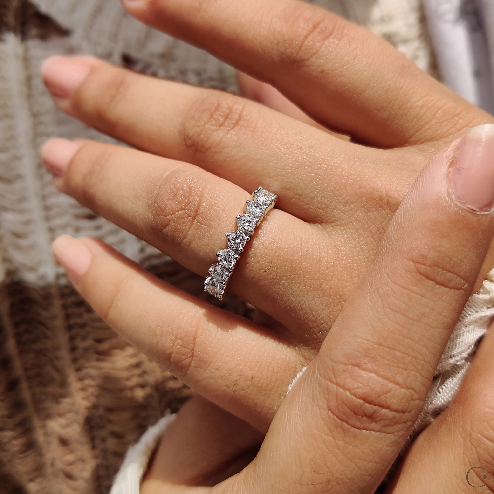 Round Diamond Band In Half Eternity - Image 5
