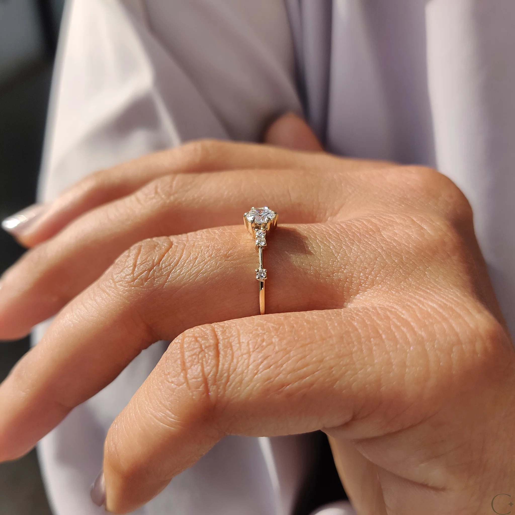 Round Diamond Engagement Ring with Muse Setting - Image 4