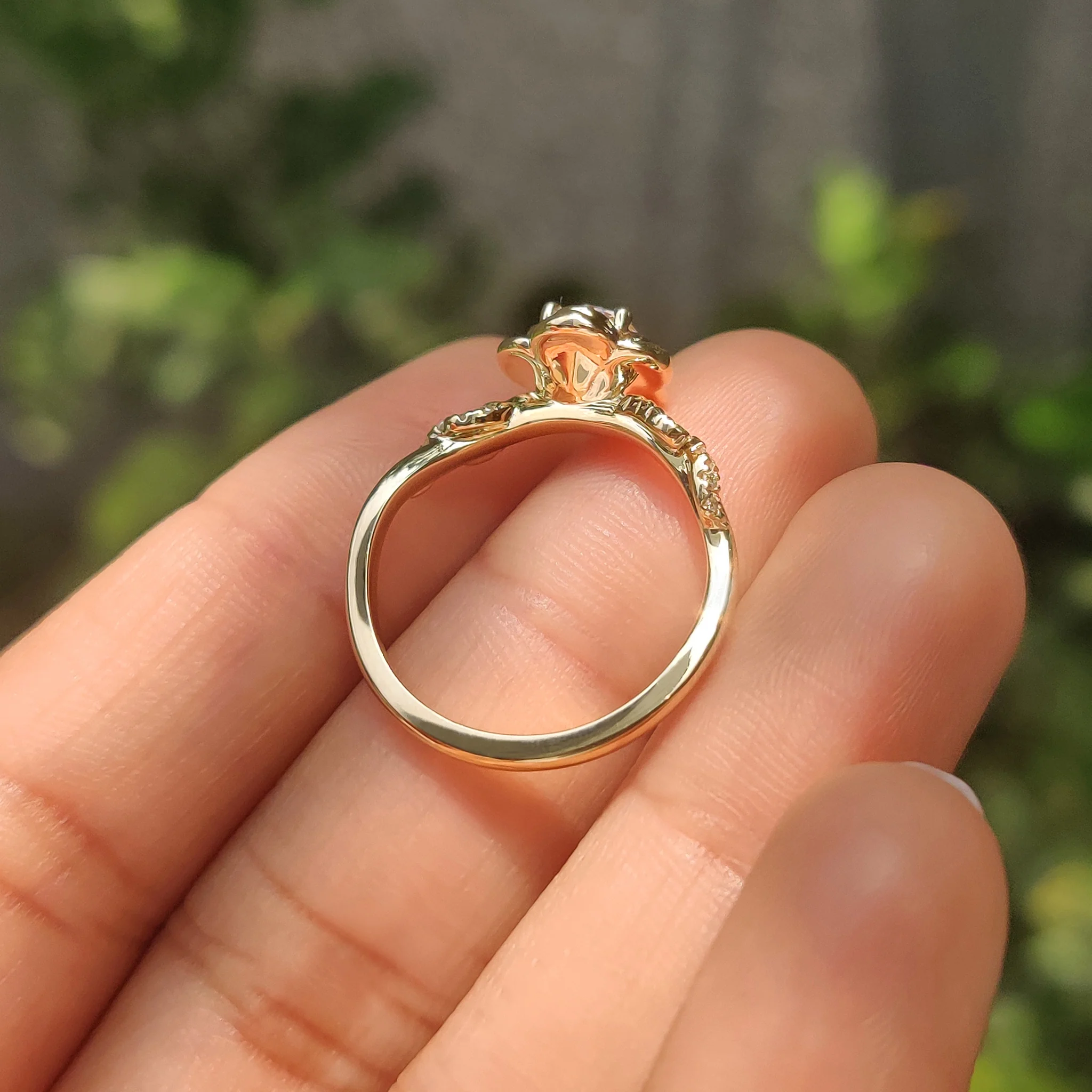 Round Diamond Engagement Ring With Nature Inspired Style - Image 8
