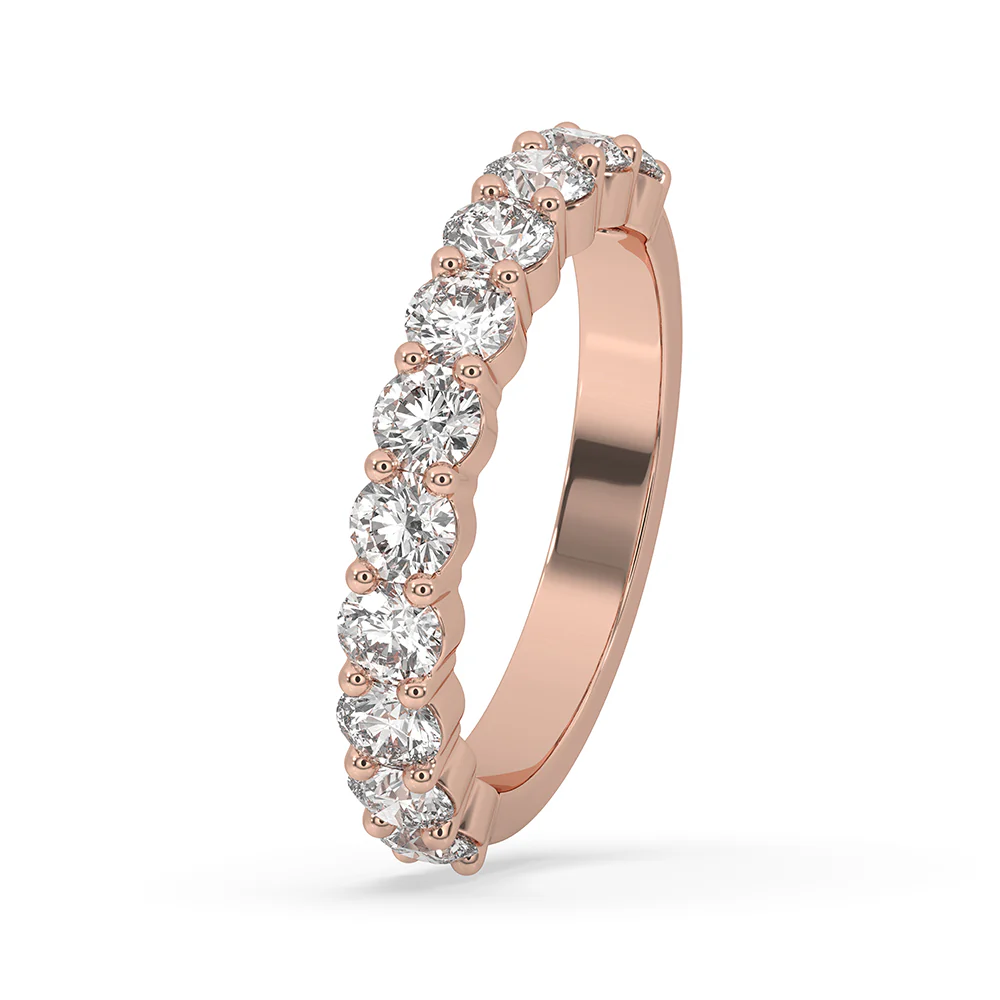 Round Diamond Eternity Band - Rose Gold - Image 4