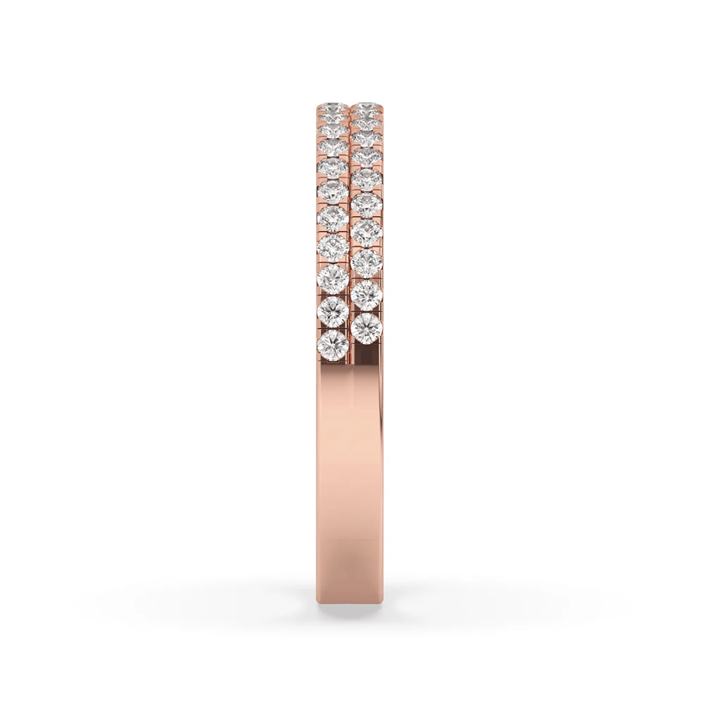 Round Diamond Eternity Band with Two Rows - Image 5