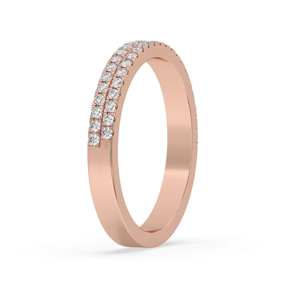 Round Diamond Eternity Band with Two Rows - Image 6