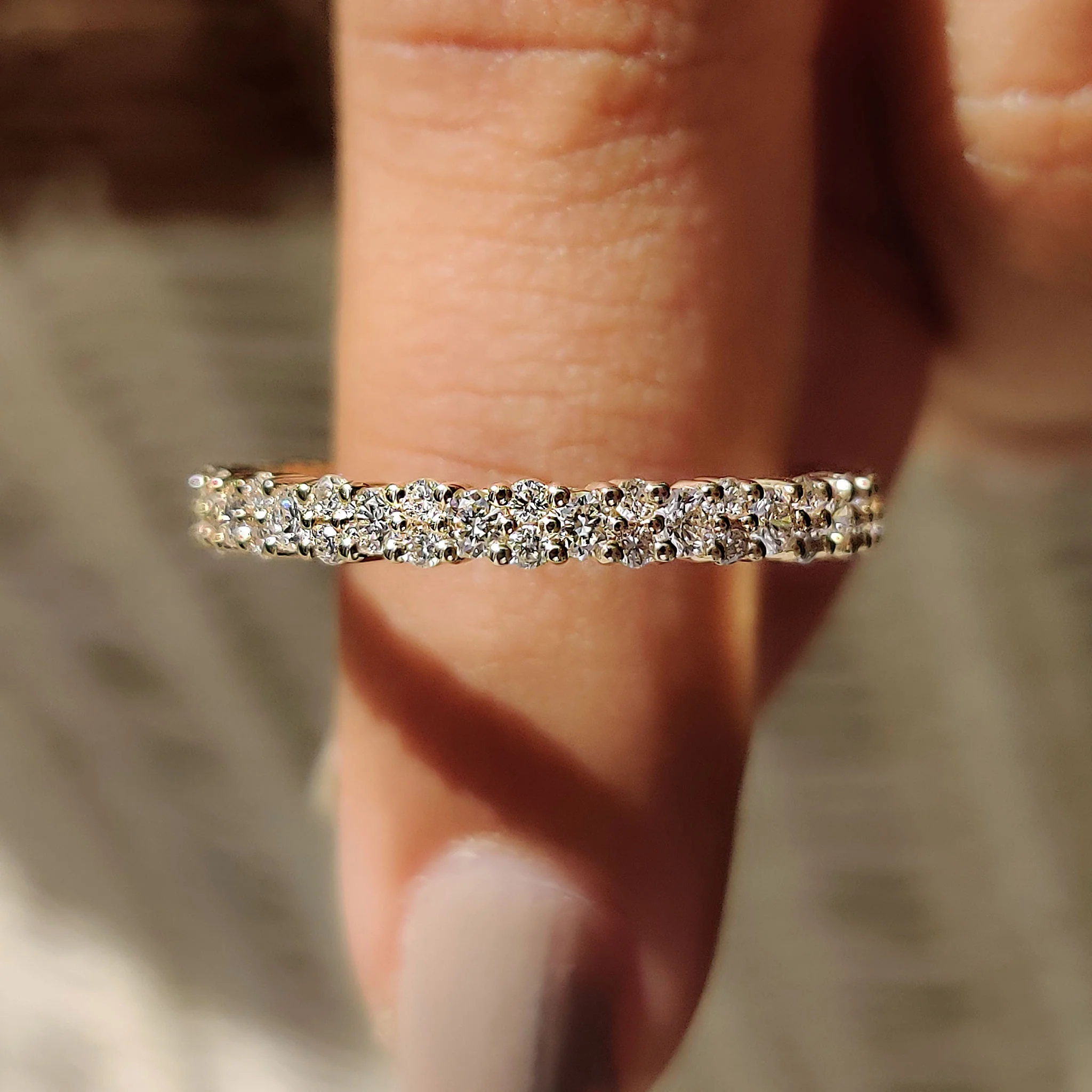 Round Diamond Eternity Wedding Band