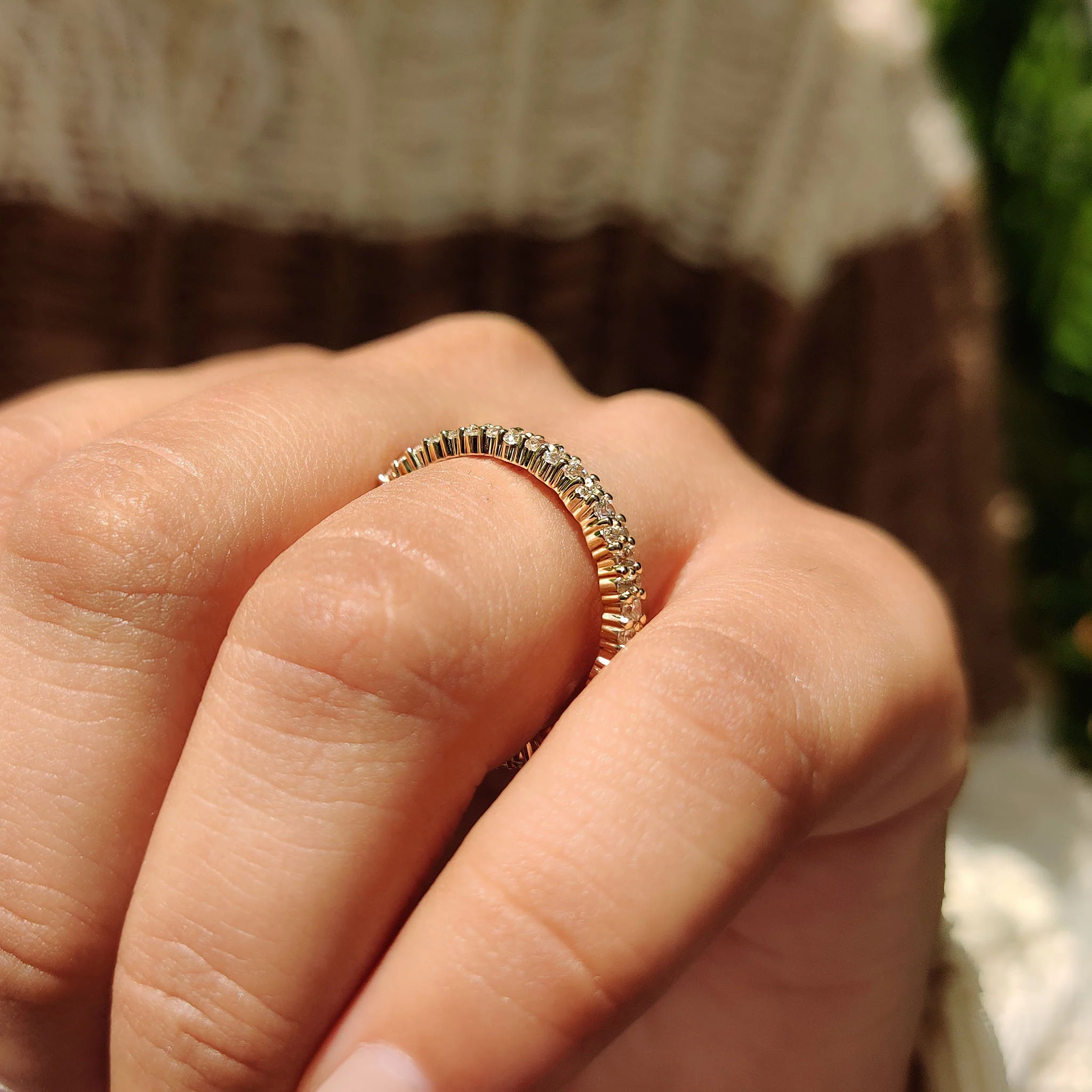 Round Diamond Eternity Wedding Band - Image 9