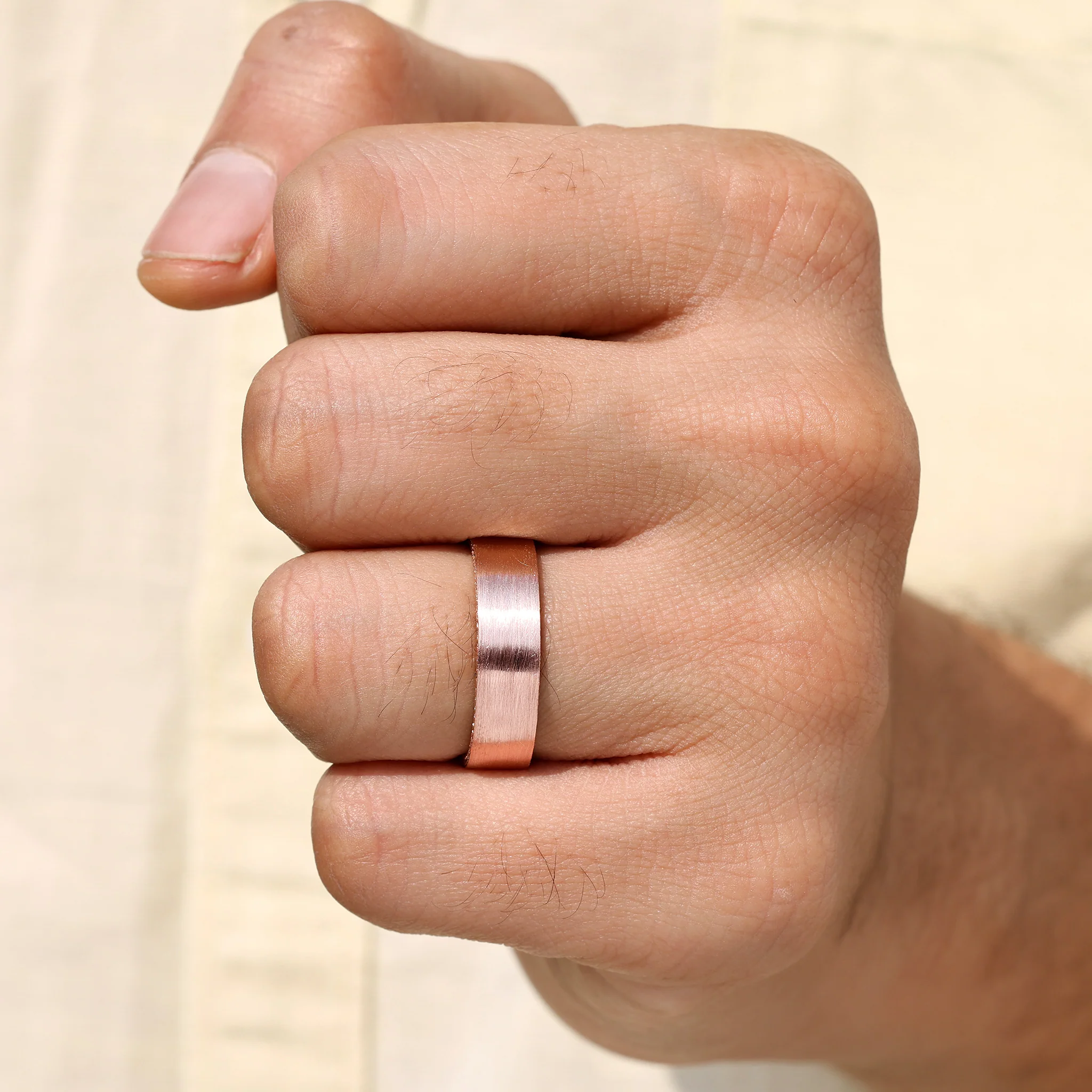 Round Diamond Matte Finish Men's Eternity Ring - Image 11