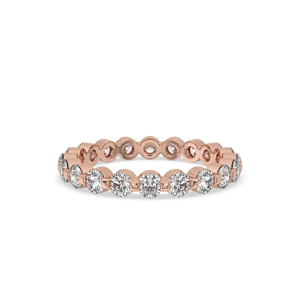 Round Diamond Rose Gold Eternity Band