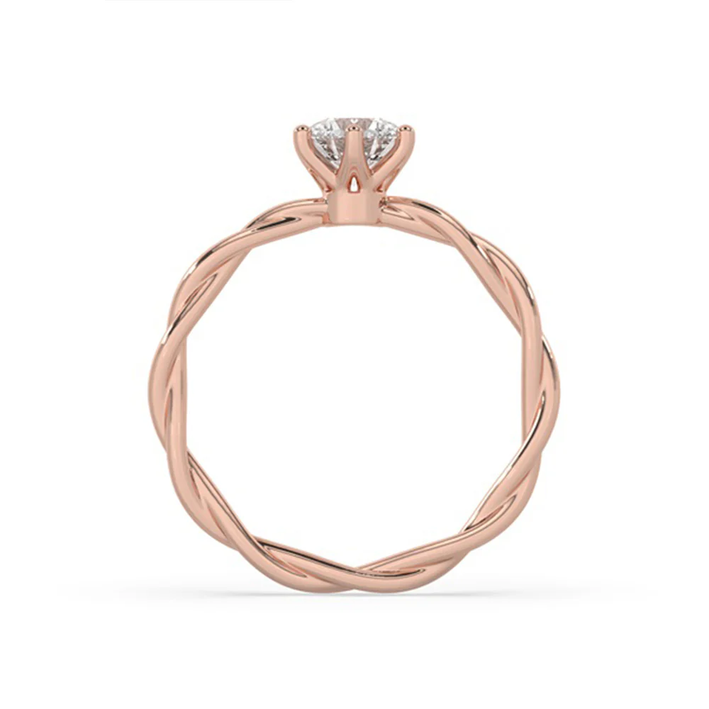 Round Diamond Twisted Engagement Ring - Image 3