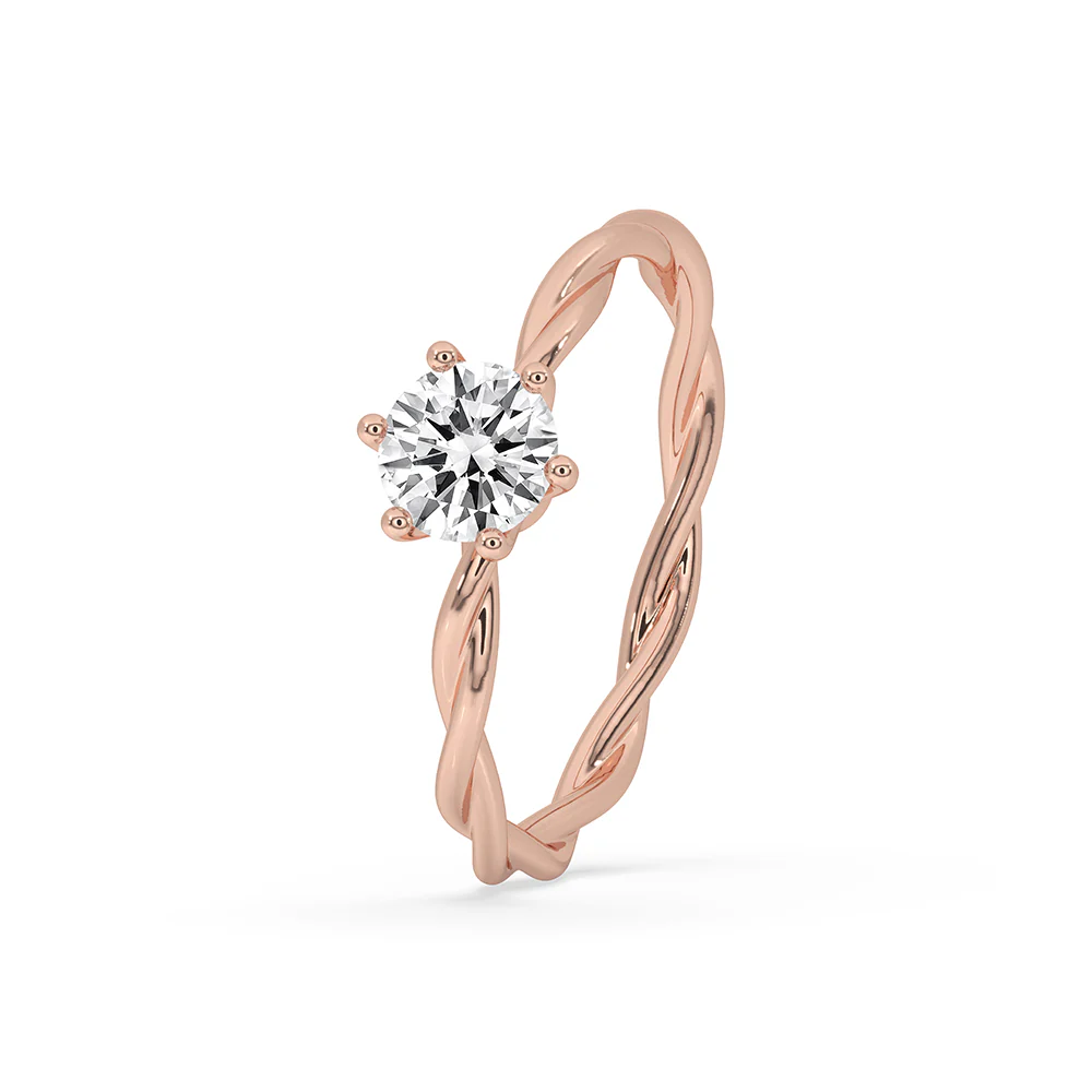 Round Diamond Twisted Engagement Ring - Image 4