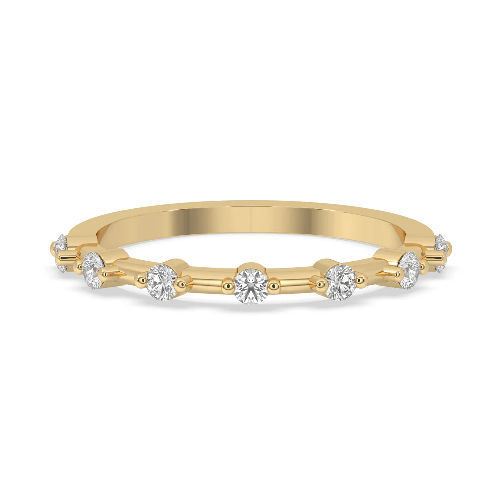 Round Diamond Wedding Band - 7 Stone Set