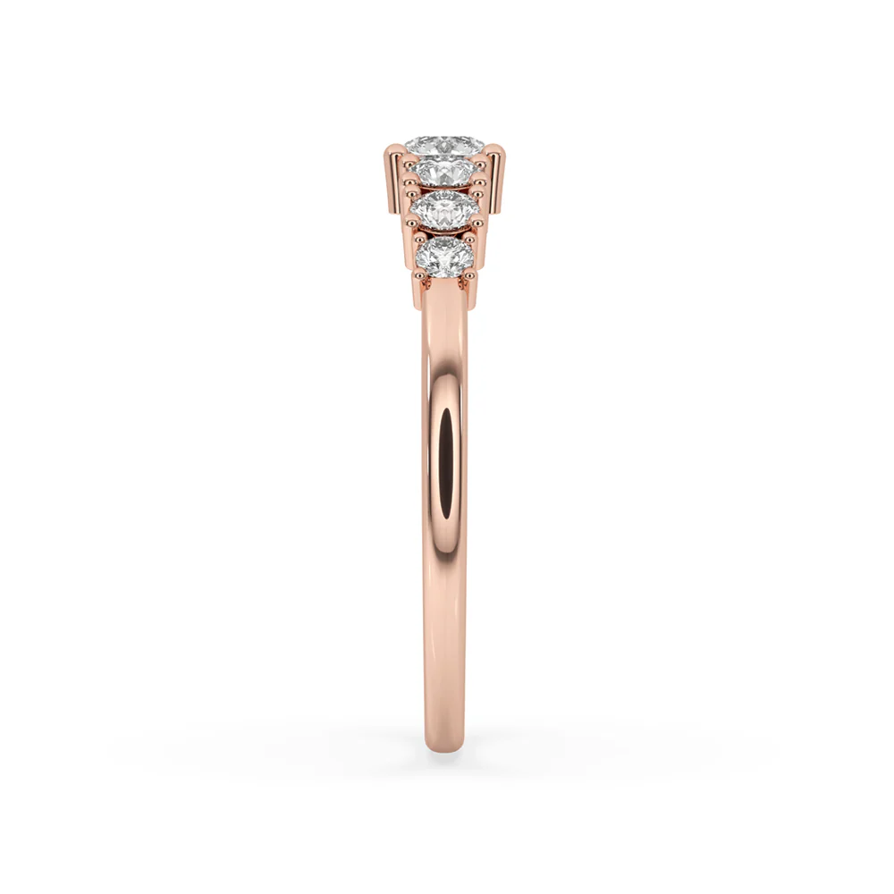 Round Diamond Wedding Band - Classic Half Eternity Style - Image 4