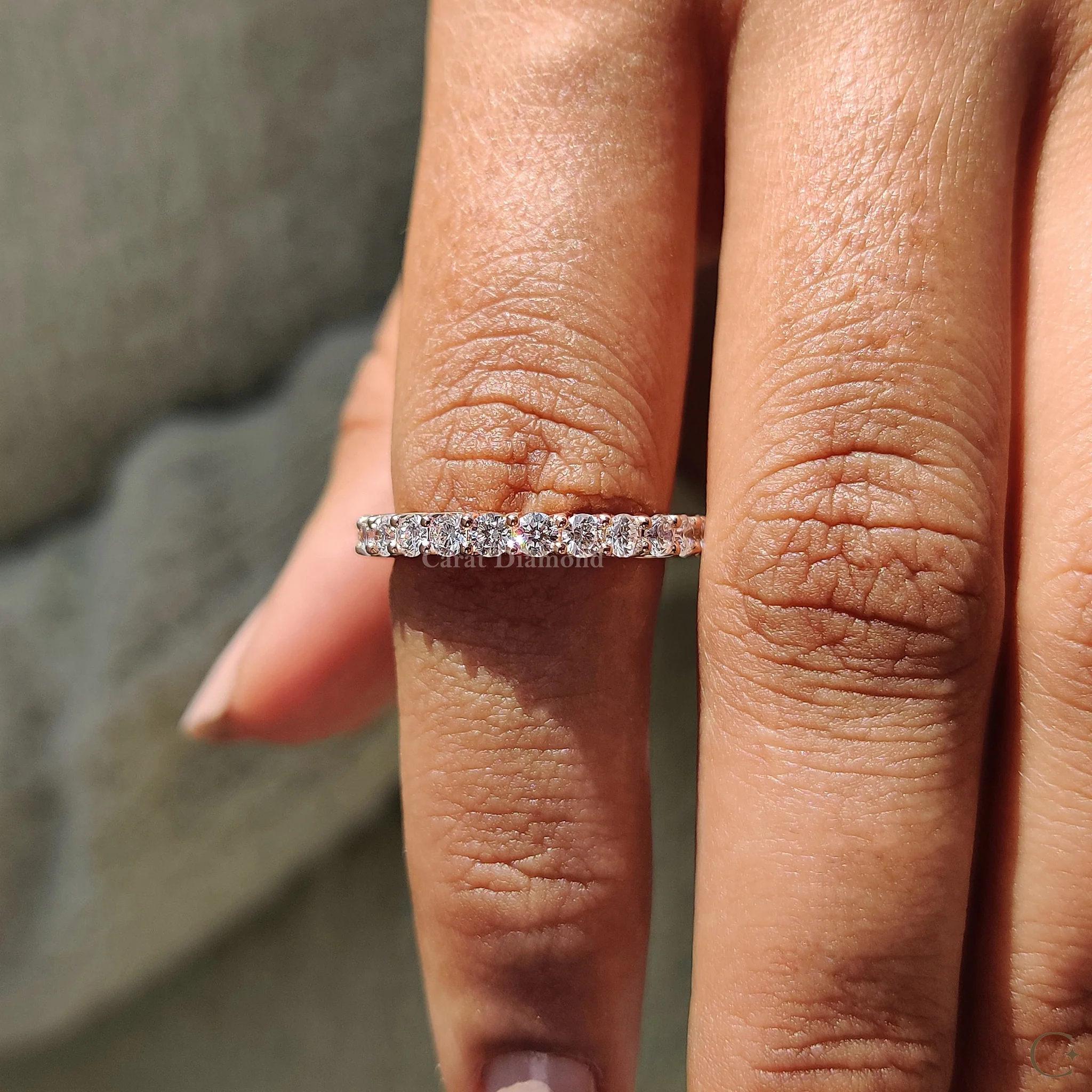 Lab Grown Diamond Round Eternity Band - Image 8