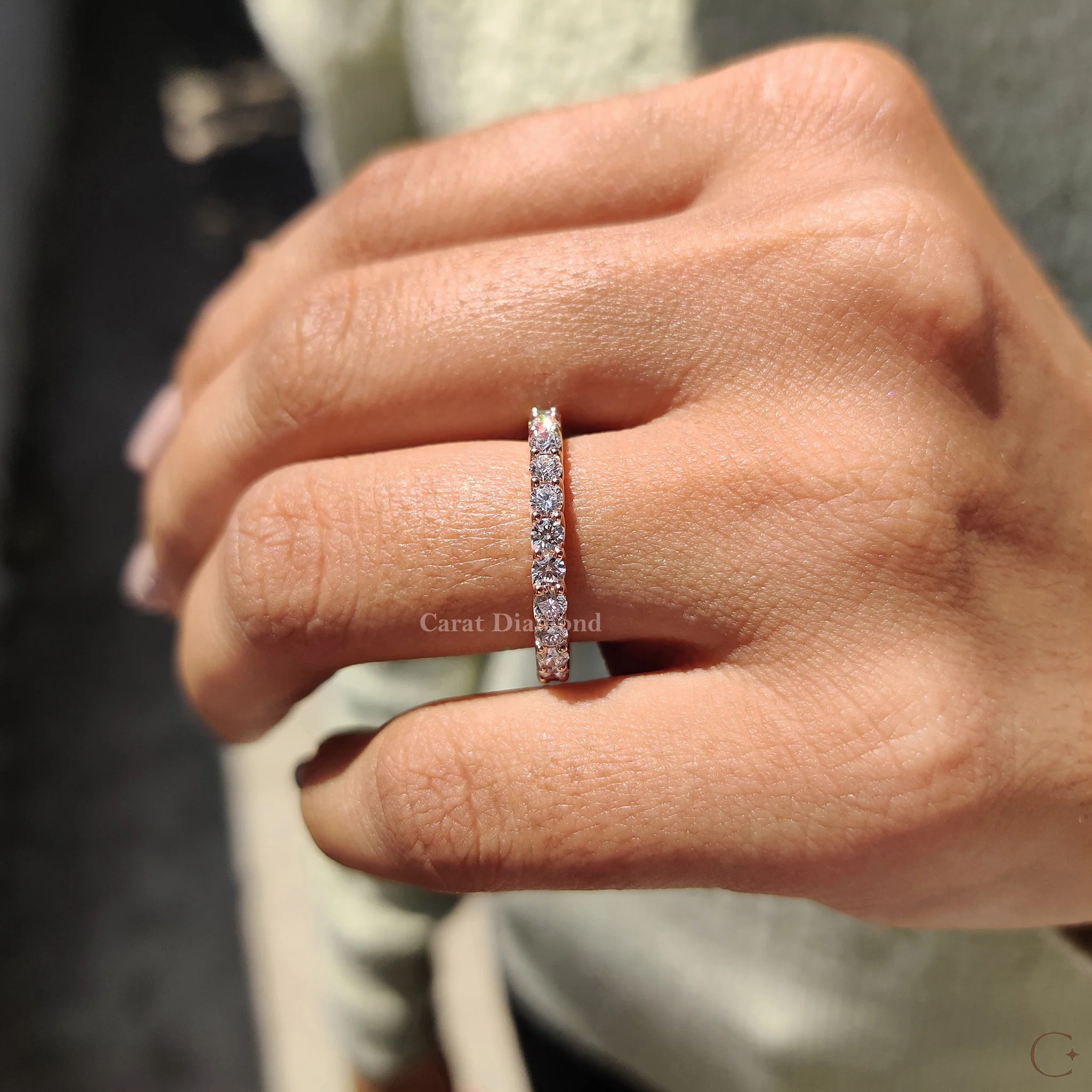 Lab Grown Diamond Round Eternity Band - Image 9