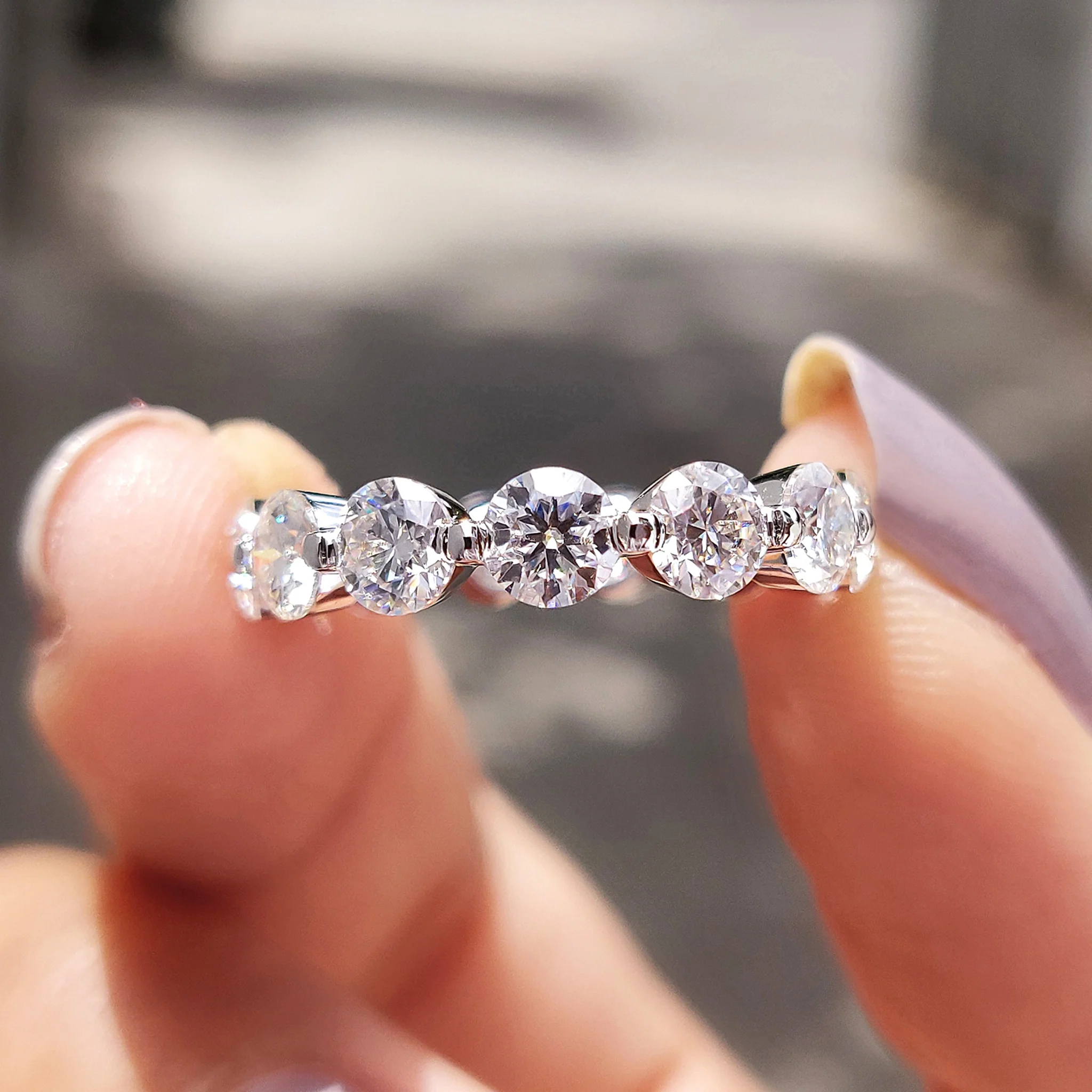 Round Eternity Band With Shared Prong - Image 7